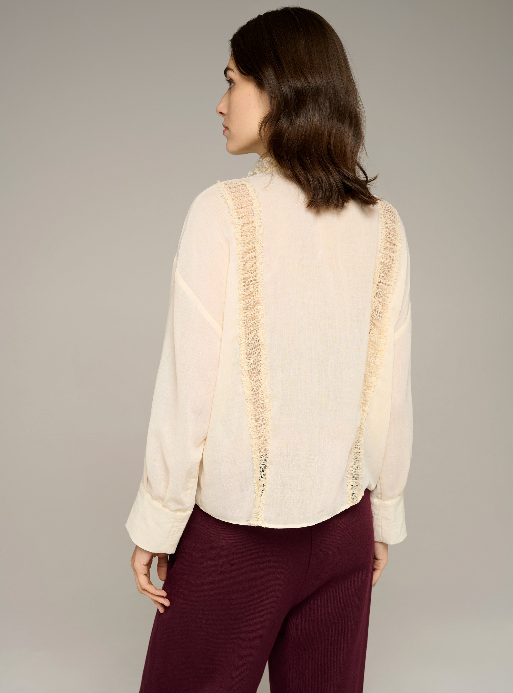 Cotélac chemise manches longues plissé