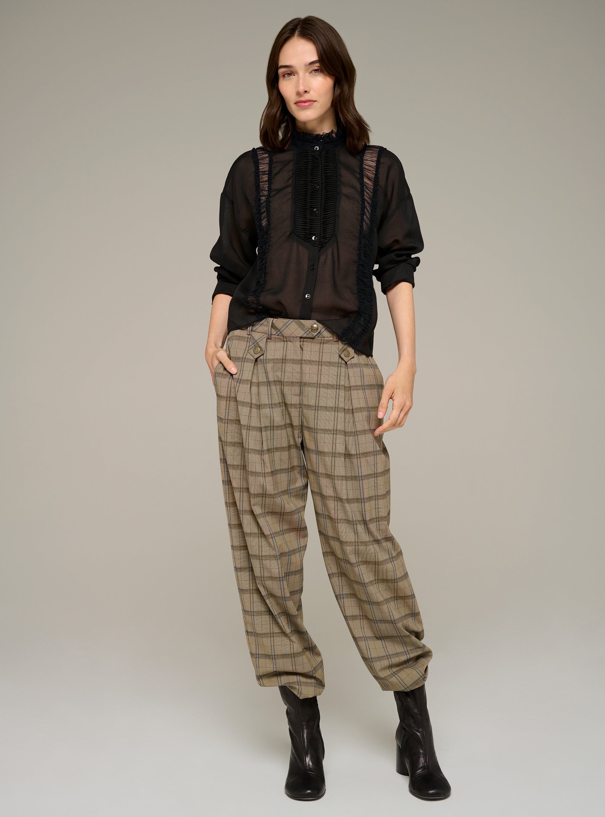 Cotélac chemise manches longues plissé
