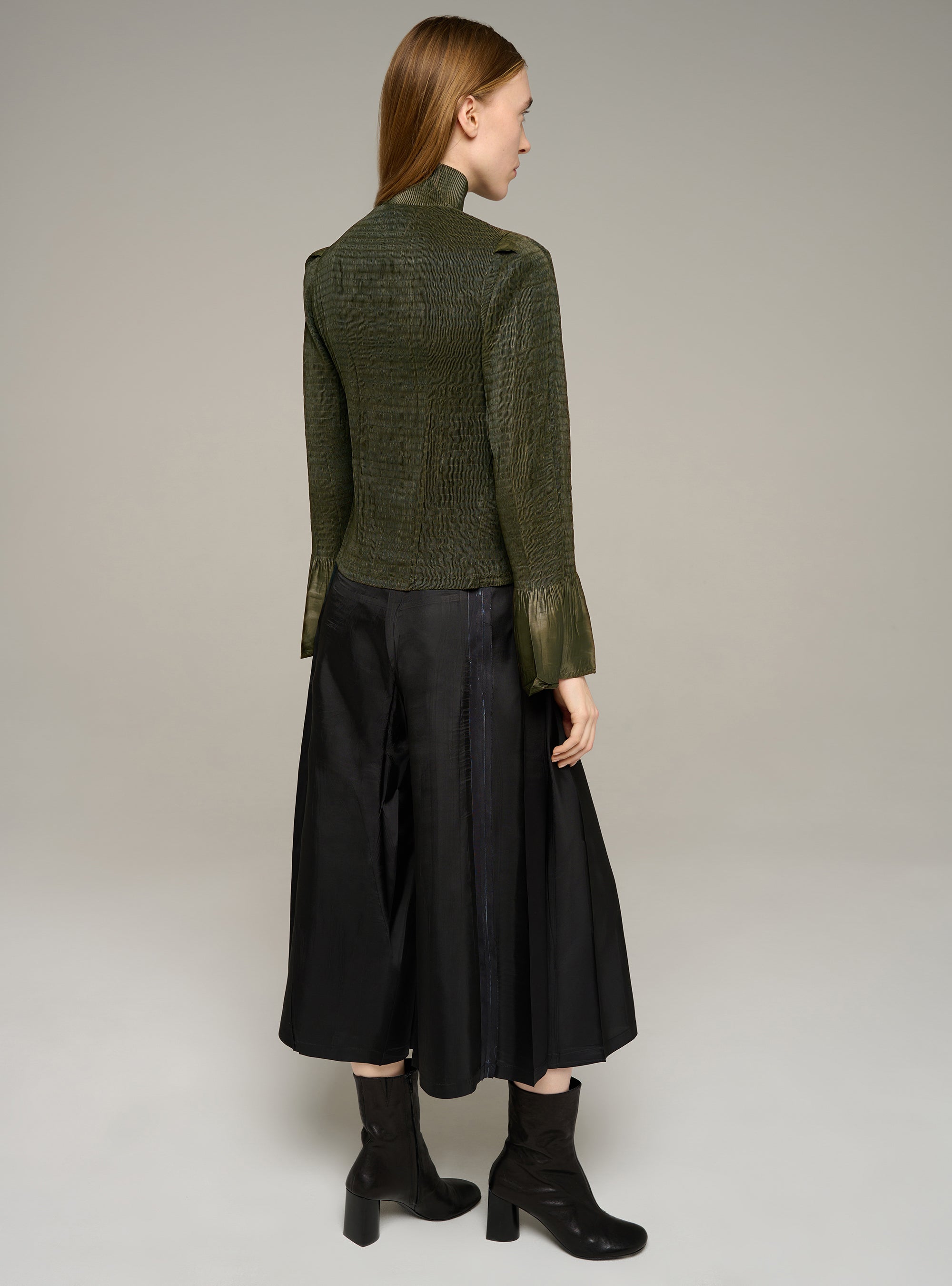 Cotélac chemise ajustée manches longues plissée