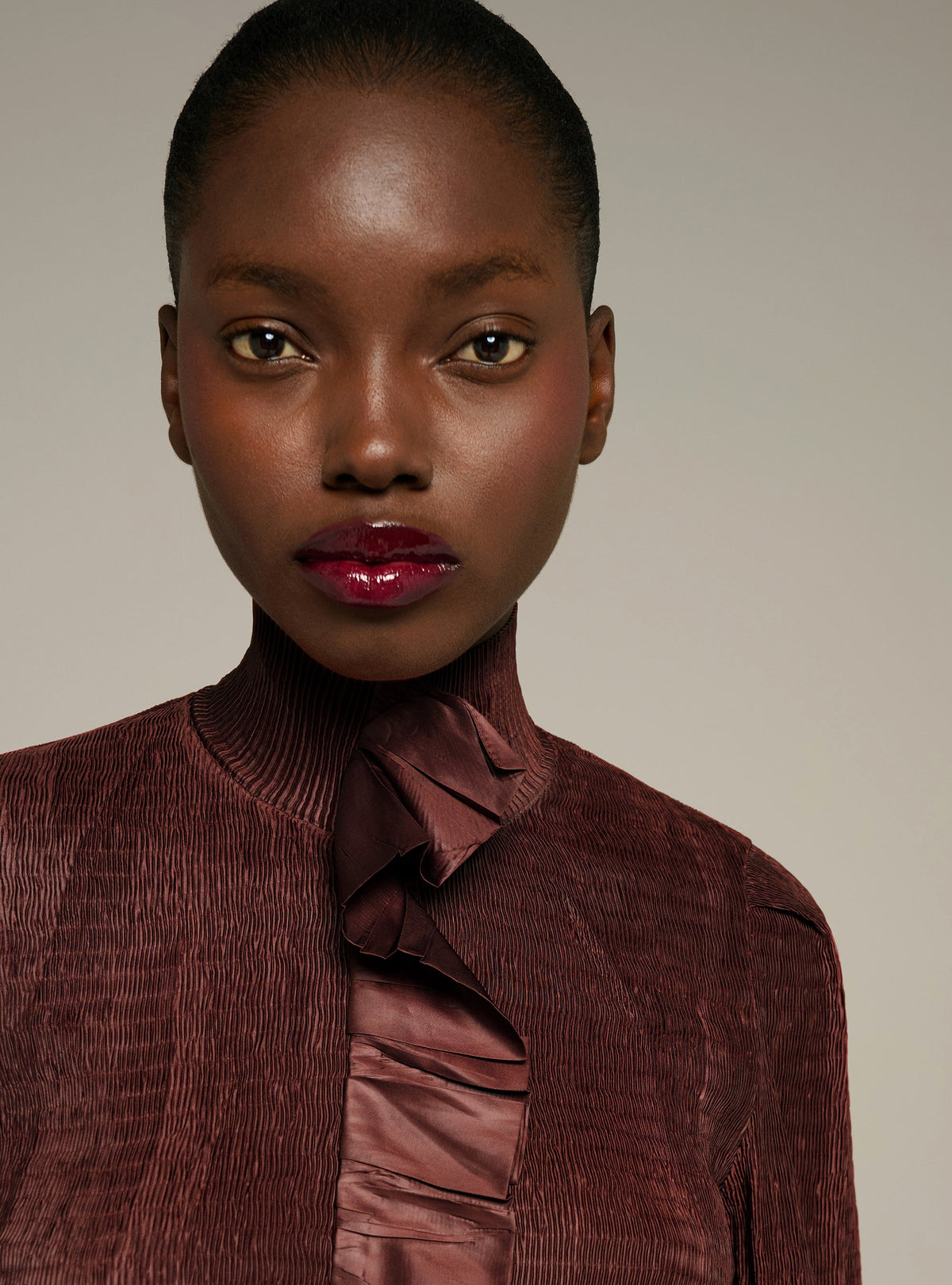 Chemise ajustée manches longues plissée Cotélac
