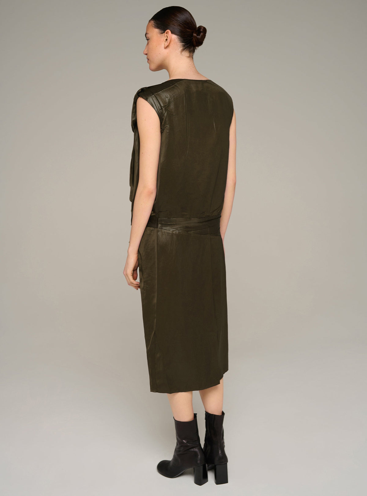 Robe longue sans manches plissée Cotélac