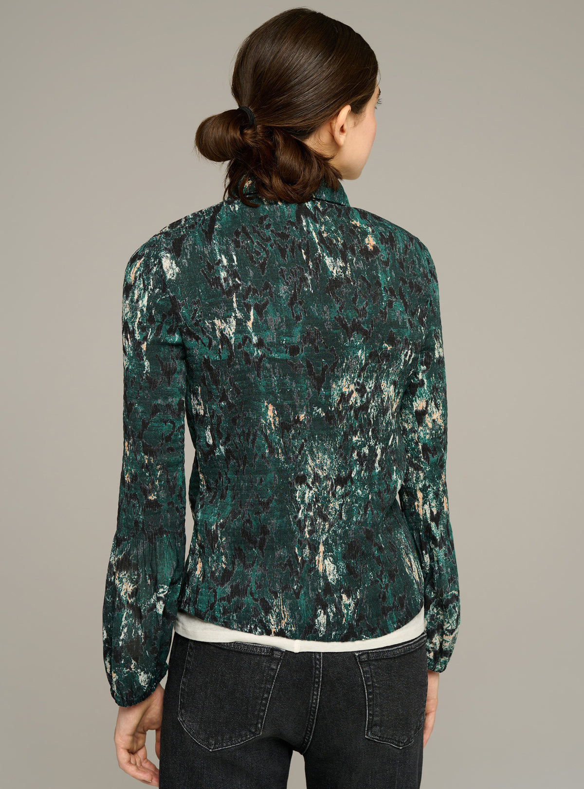 Chemise ajustée manches longues imprimée