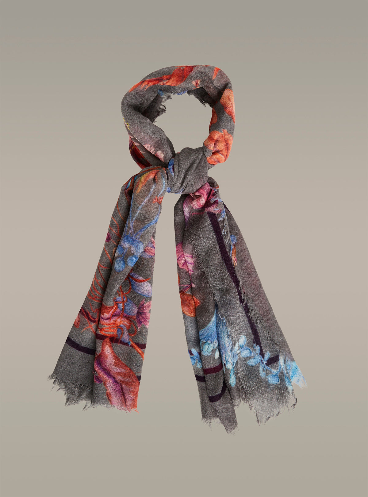 Foulard grand format en laine imprimé Cotélac