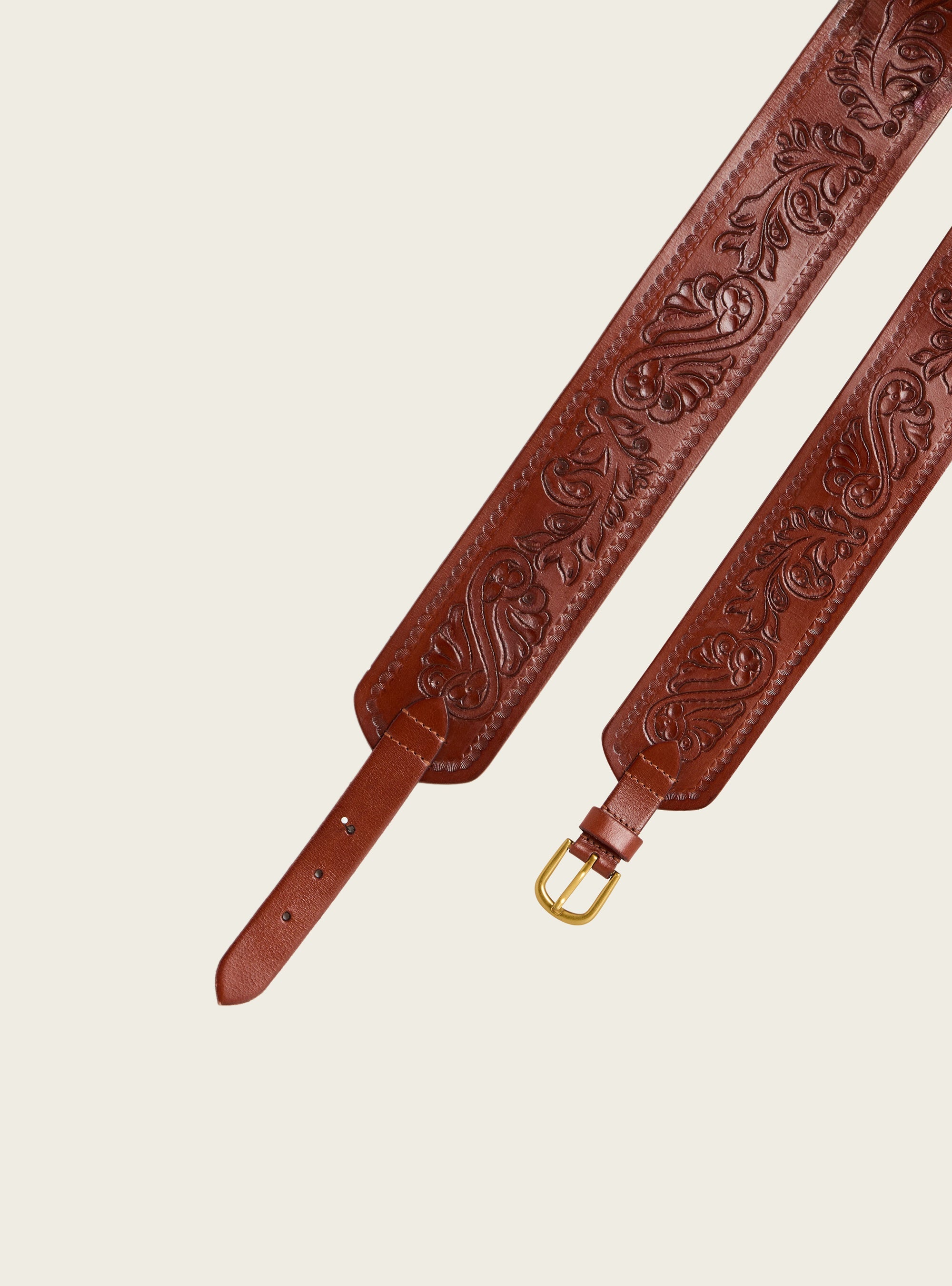 Ceinture en cuir de buffle gravée Cotelac
