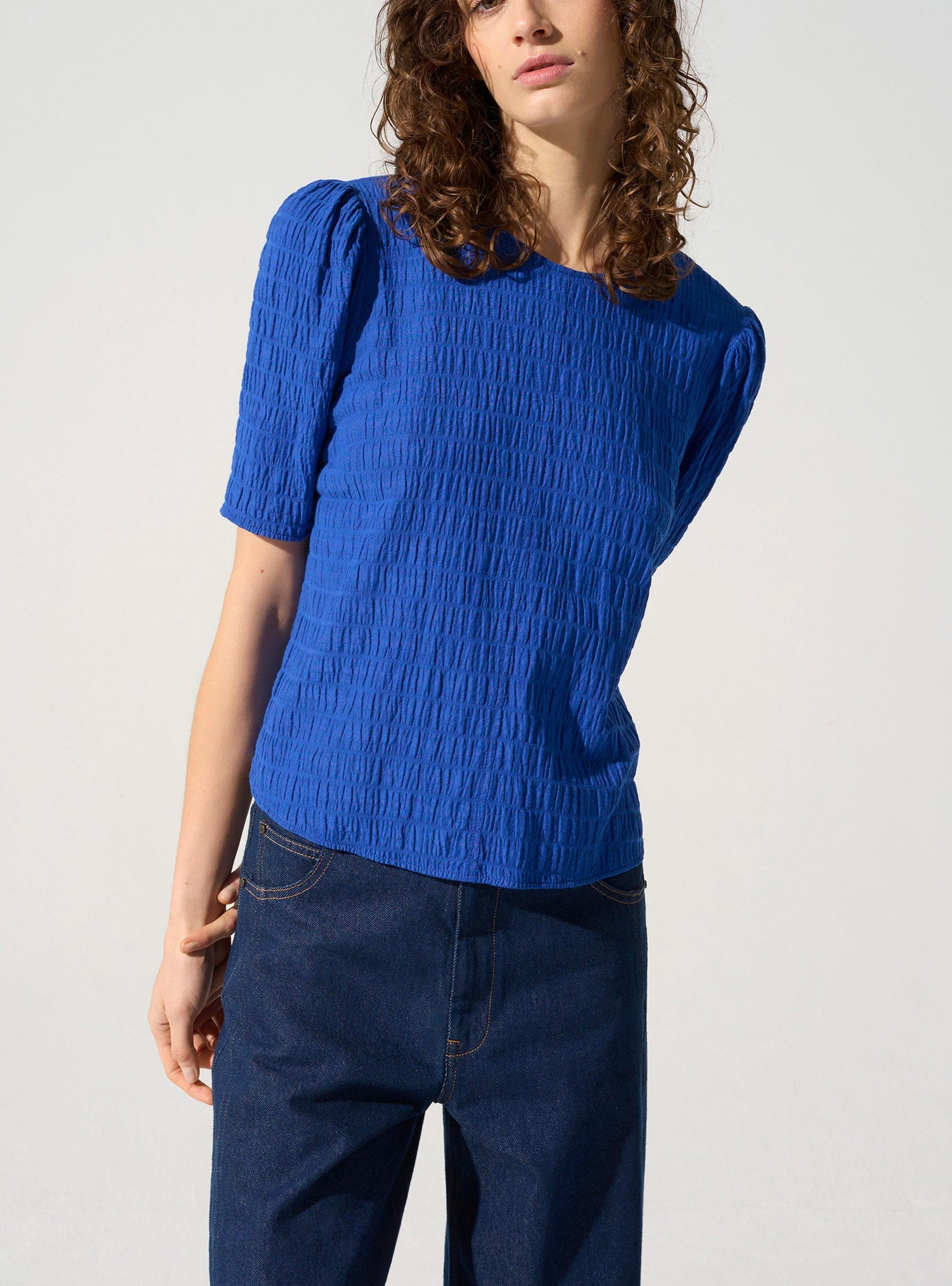 Blouse manches 3/4 acoté 