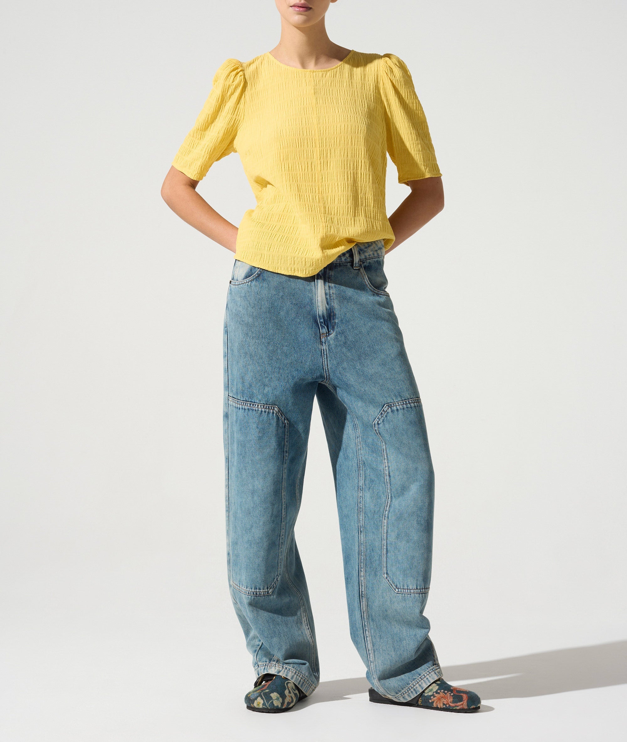 Blouse manches 3/4 acoté 