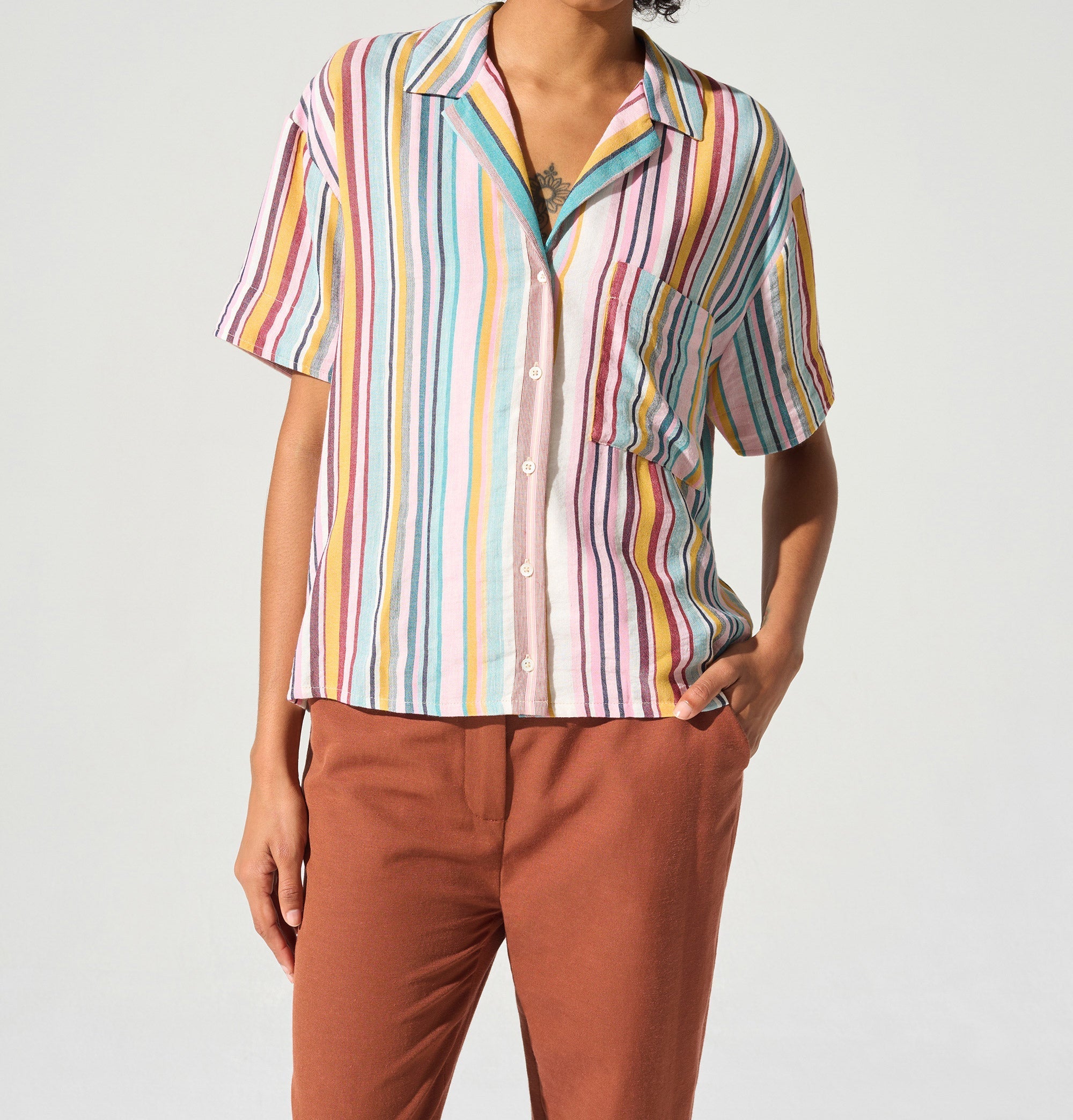 Chemise ample rayée acoté 