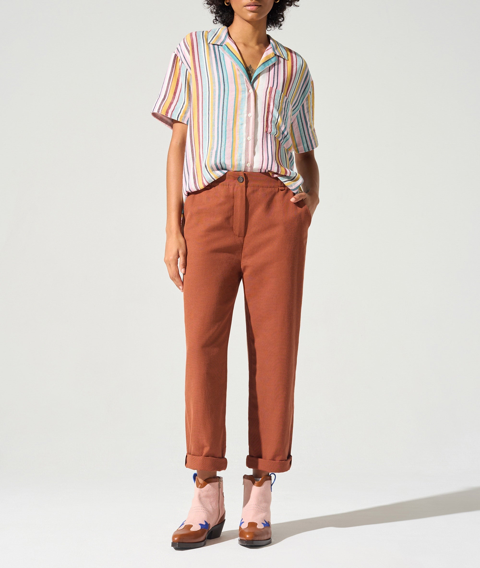 Chemise ample rayée acoté 