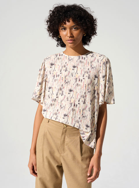 Blouse coupe droite imprimé « En relief »