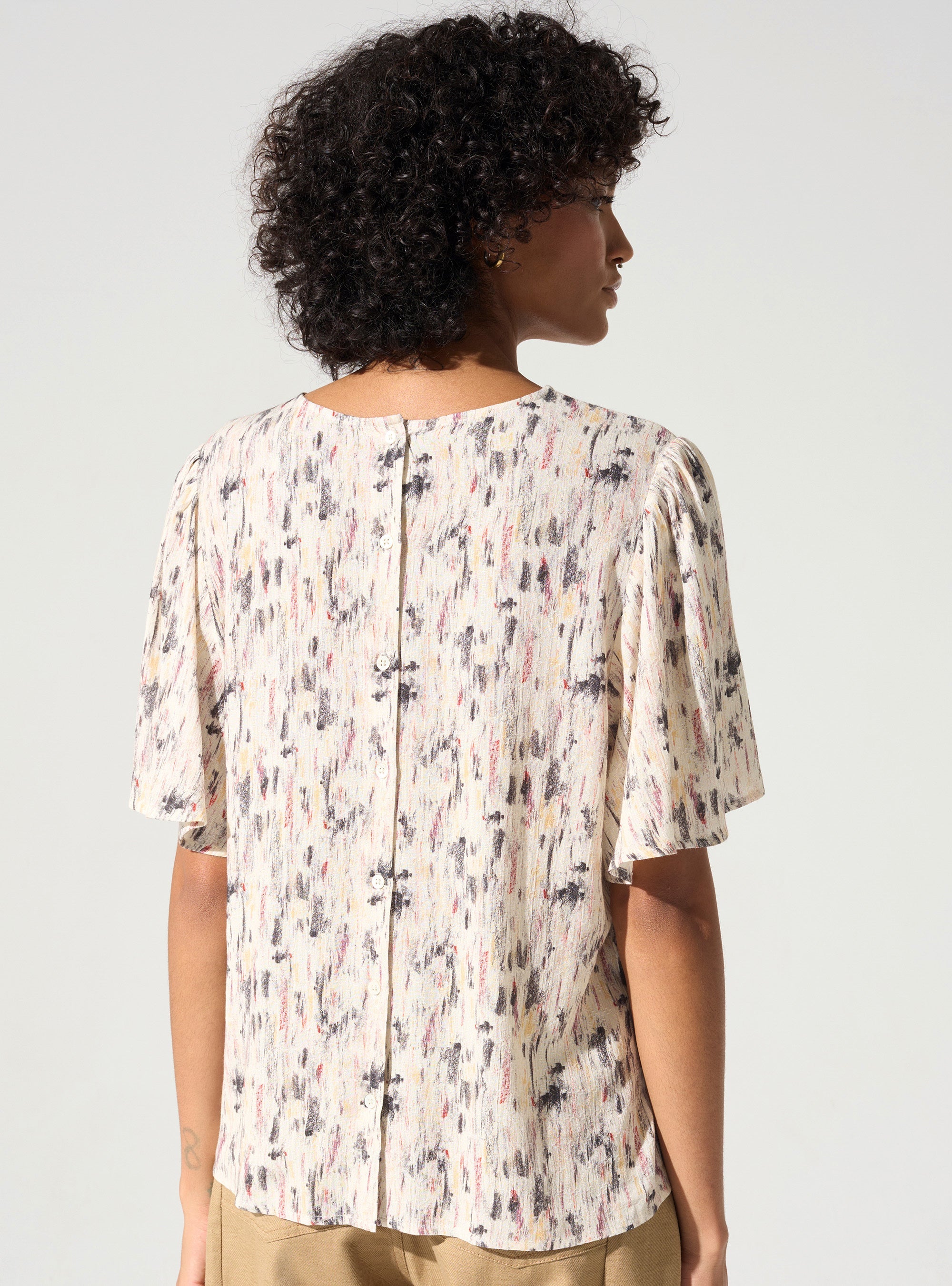 Blouse coupe droite imprimé « En relief »