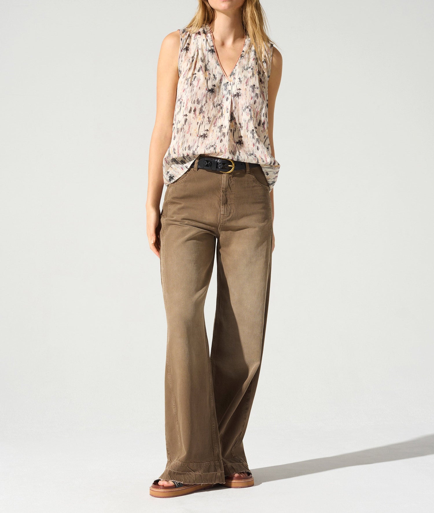 Débardeur encolure V acoté 