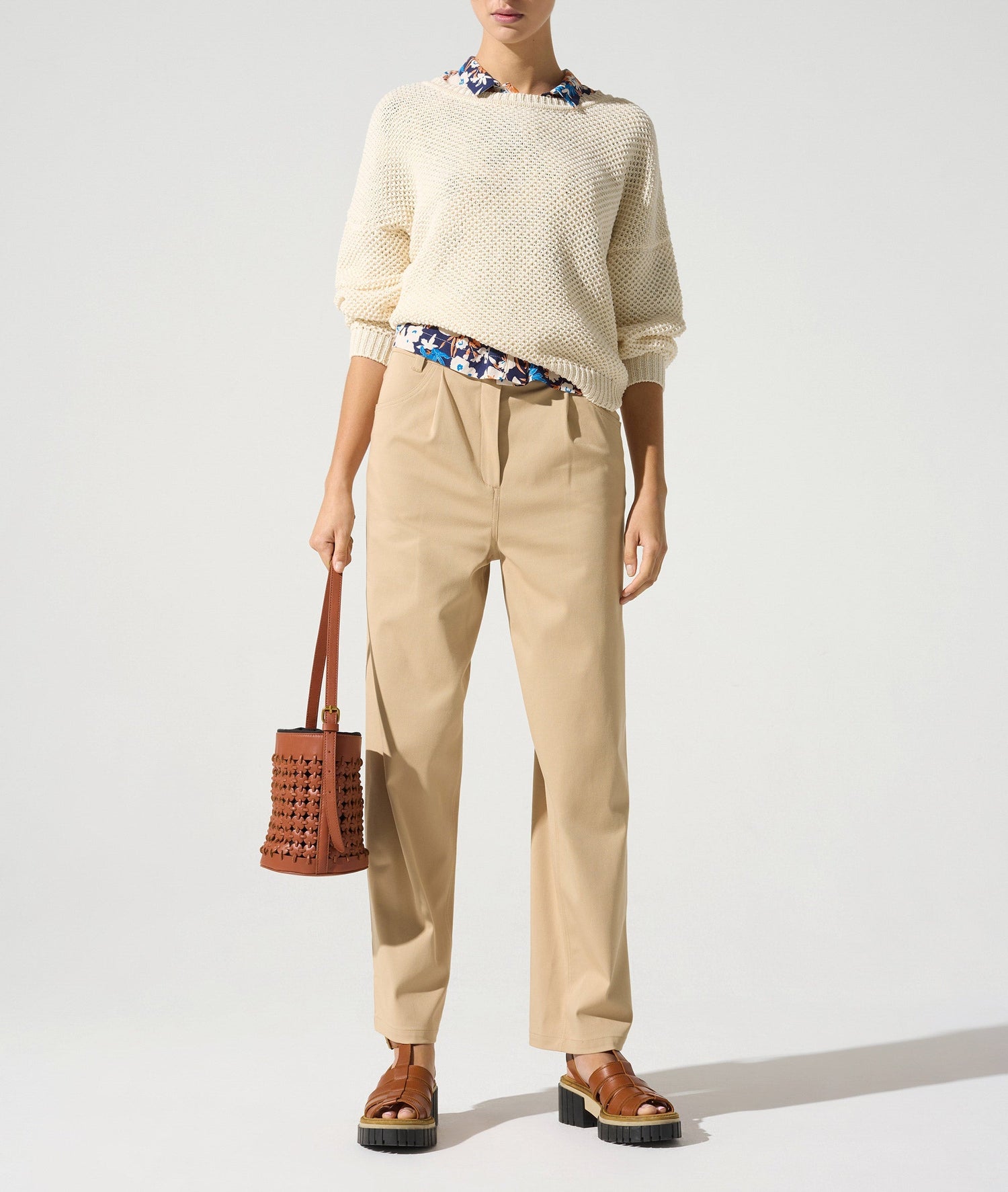 Pantalon droit acoté 