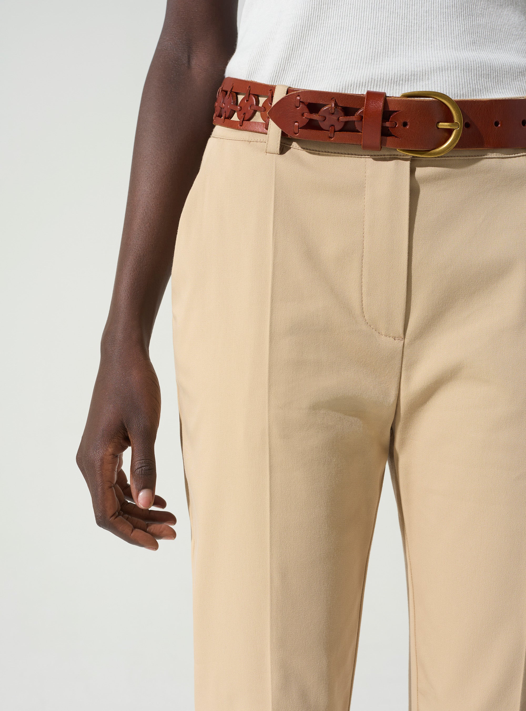 Pantalon cigarette acoté 