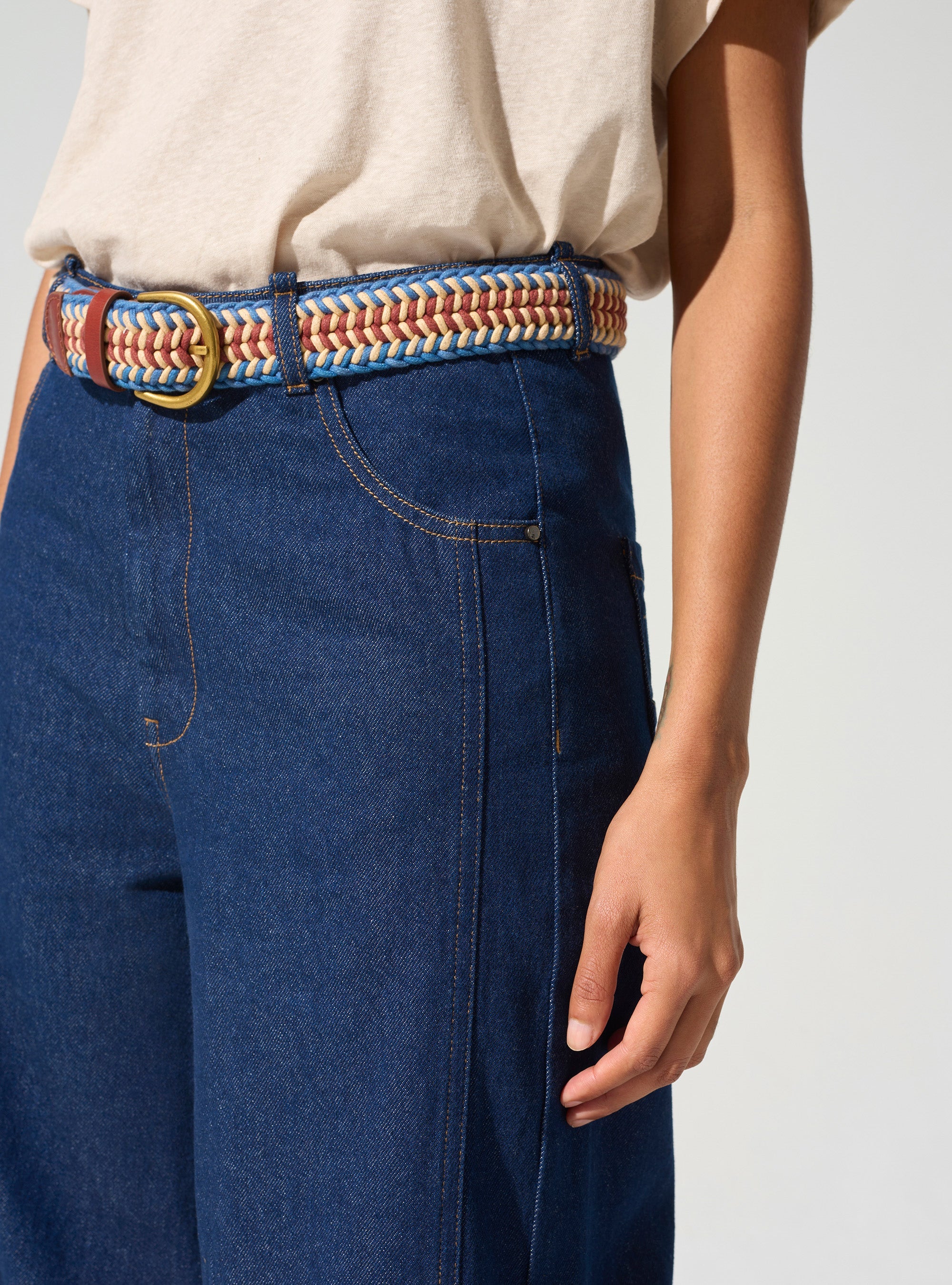 Jean large taille haute