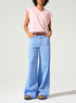 Jean large taille haute acoté 