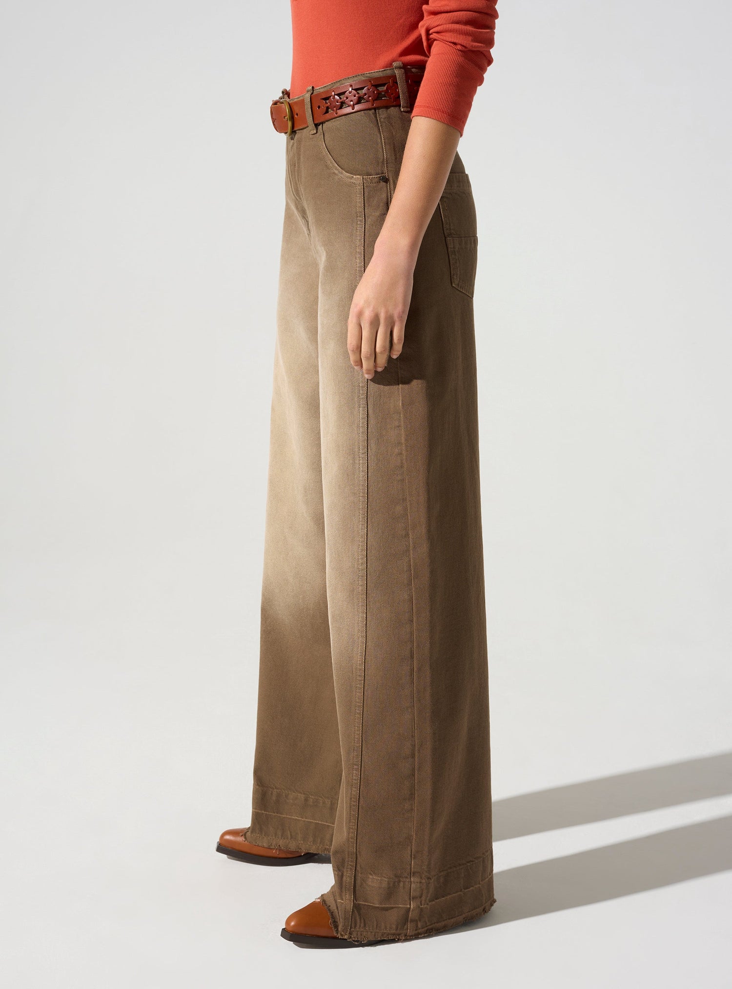 Jean large taille haute