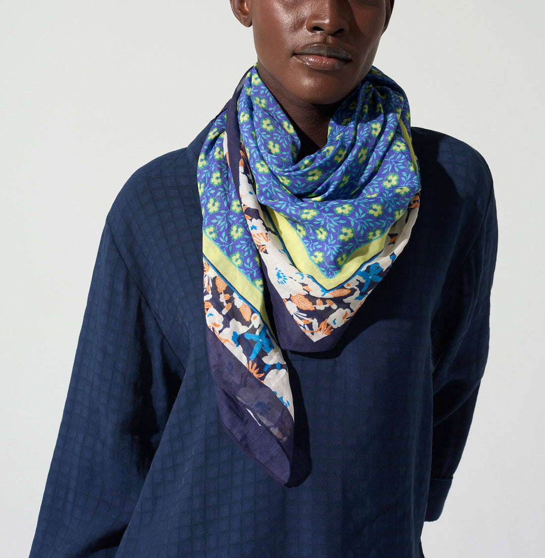 Blue printed scarf