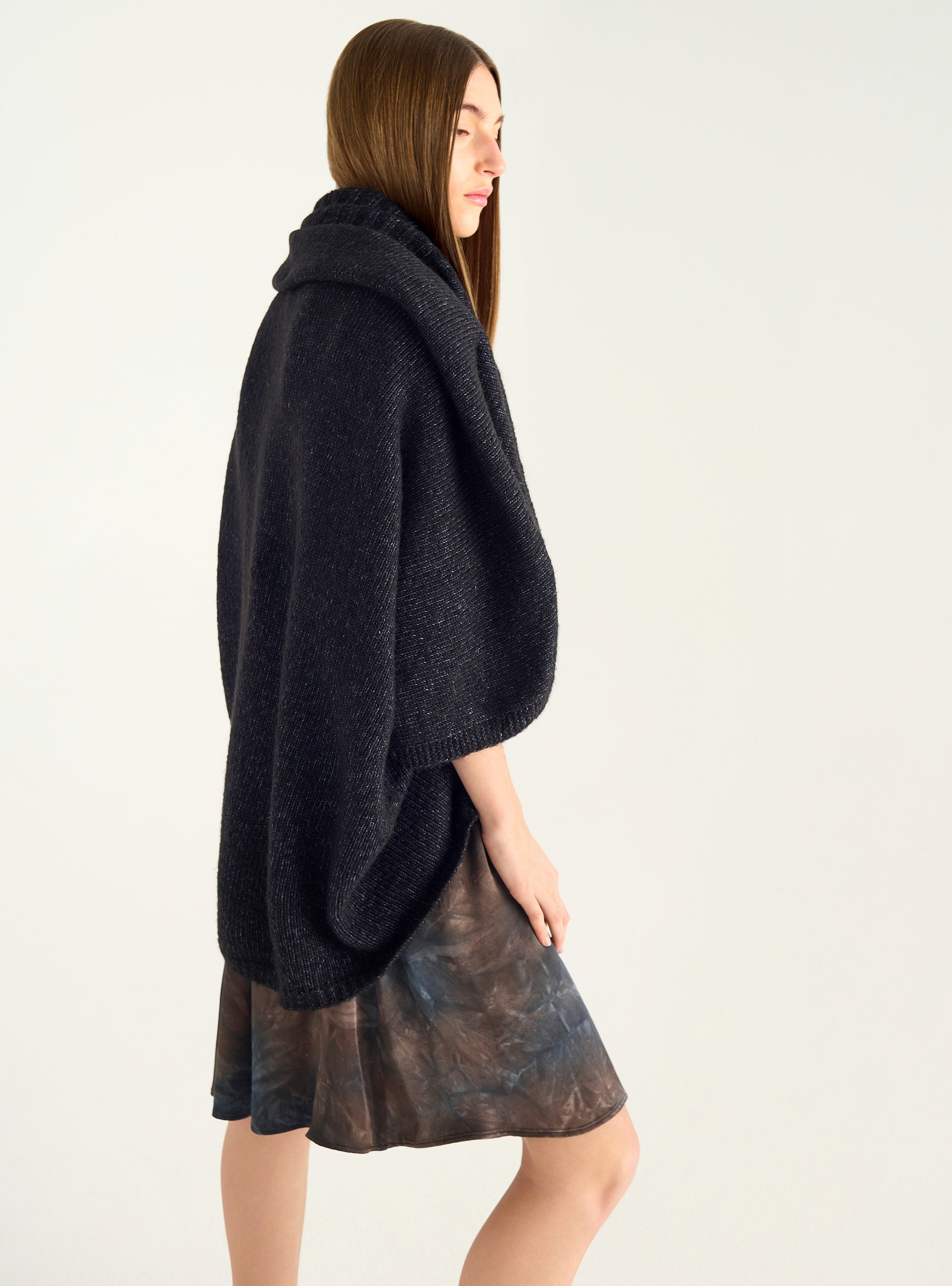 Sleeveless wool and cotton cardigan
