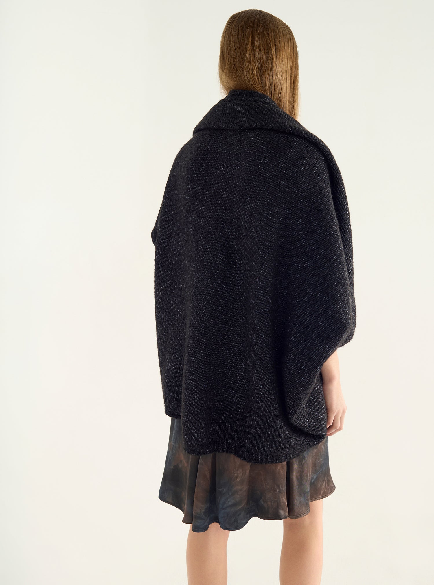 Sleeveless wool and cotton cardigan