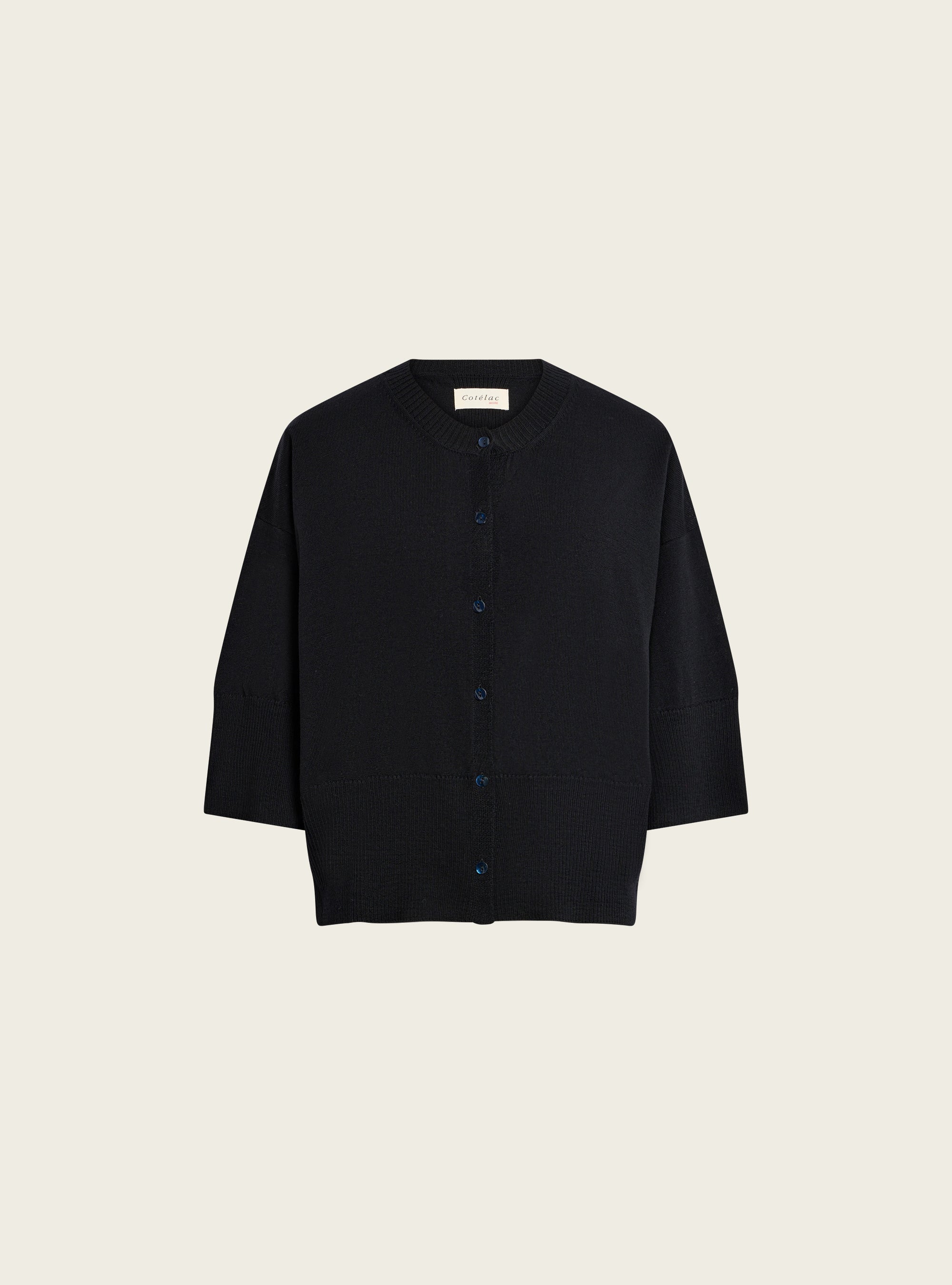 Cardigan T-shirt à manches courtes acoté 