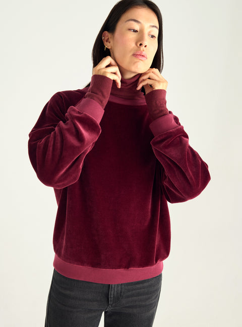 Cotton velvet sweatshirt