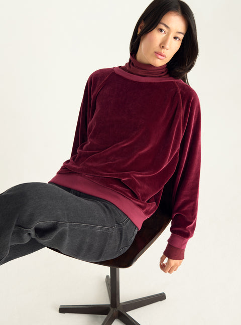 Cotton velvet sweatshirt