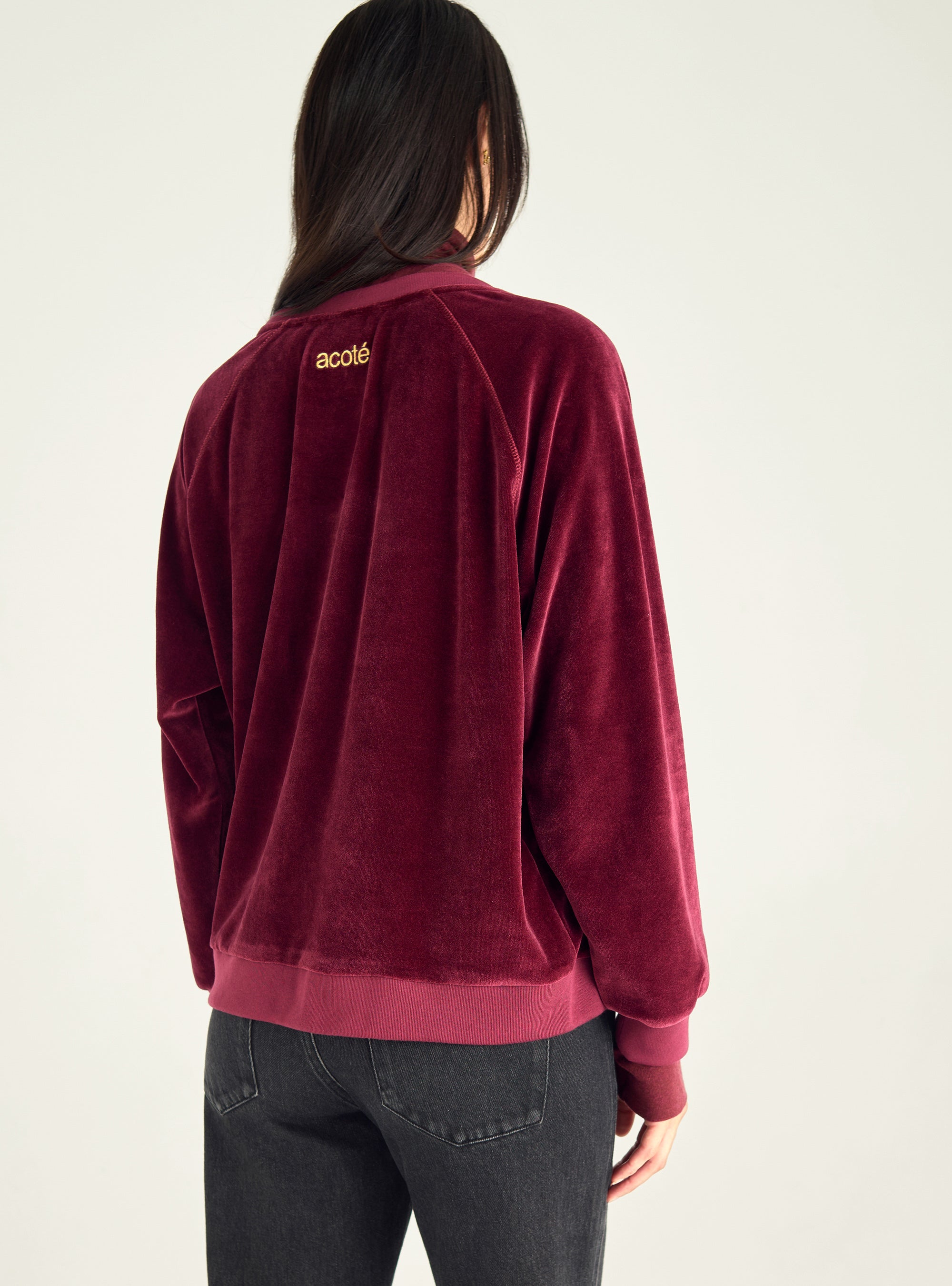Cotton velvet sweatshirt