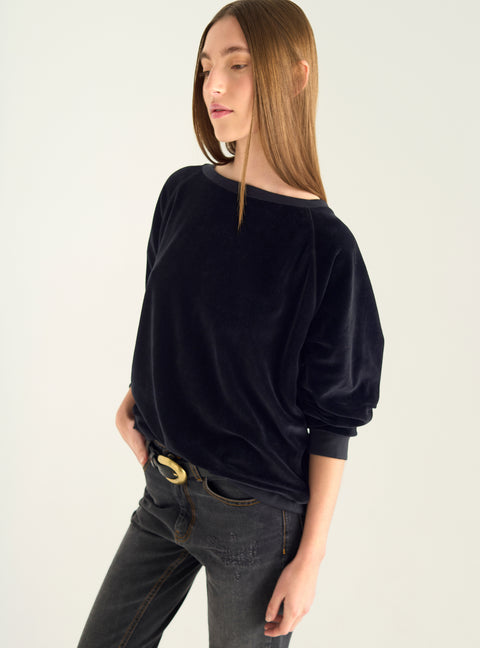 Cotton velvet sweatshirt