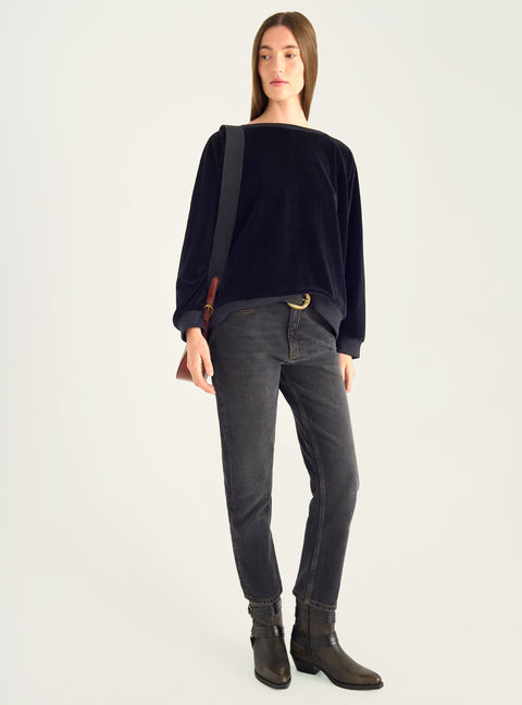 Cotton velvet sweatshirt