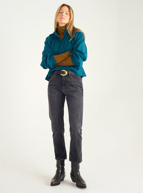 Straight cotton shirt