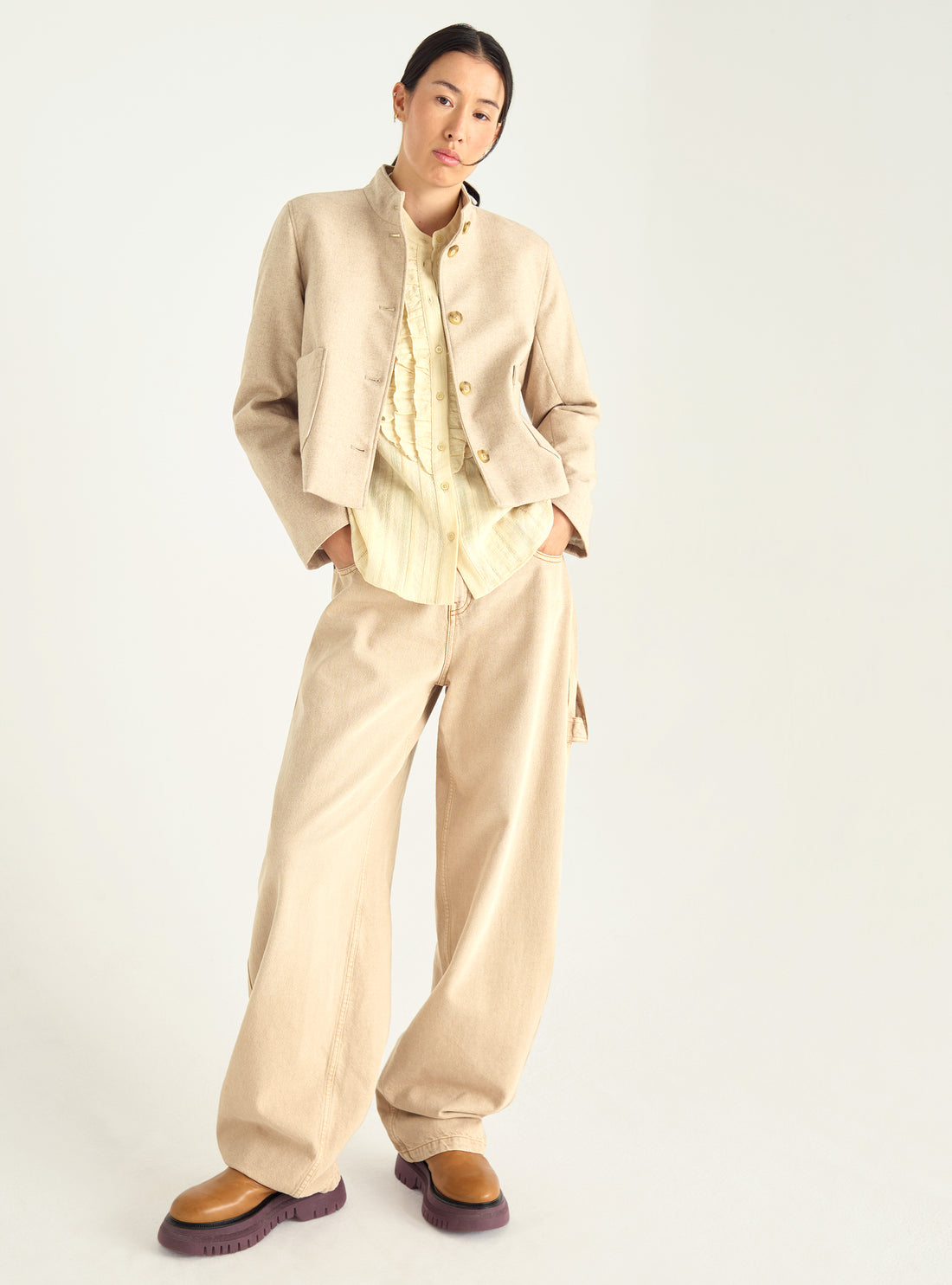 Veste courte en drap de laine