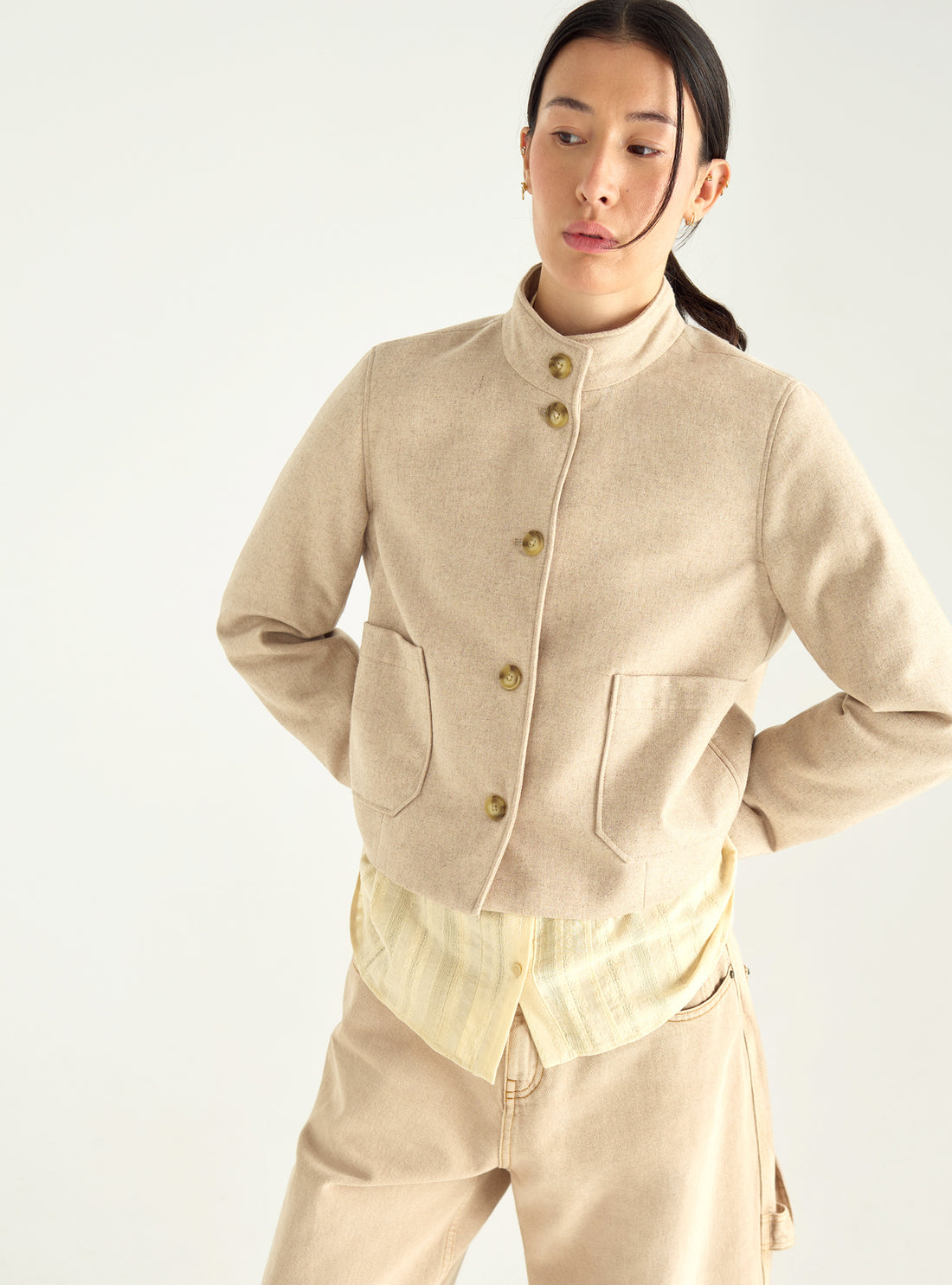 Veste courte en drap de laine