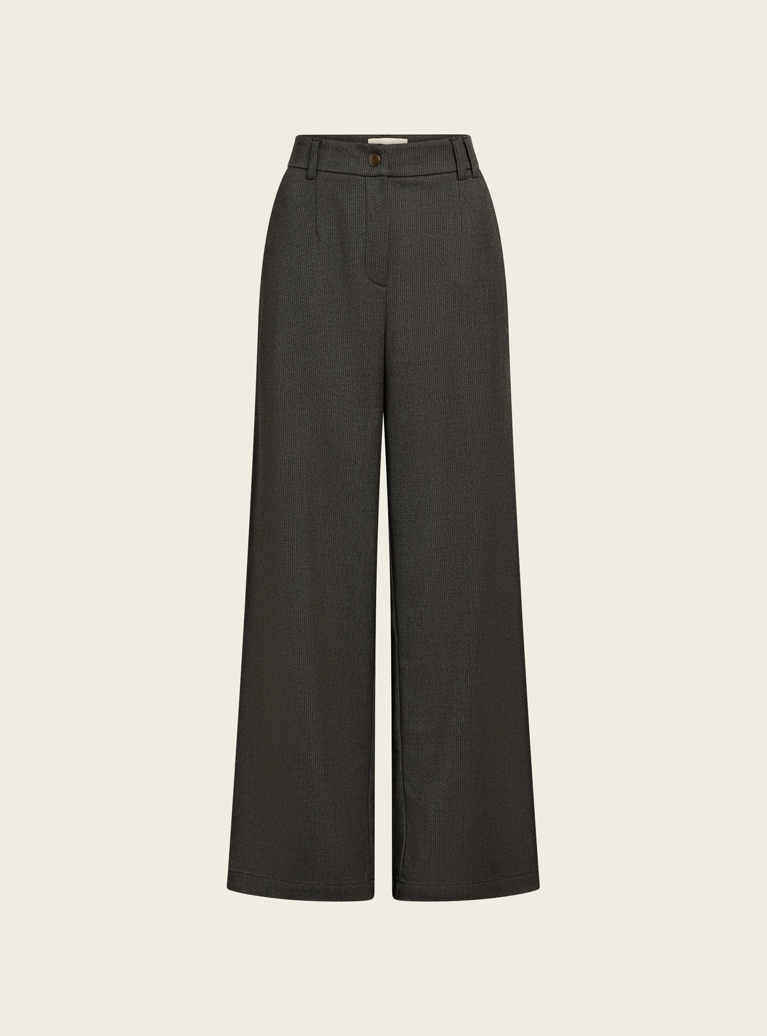 Pantalon large taille haute acoté 