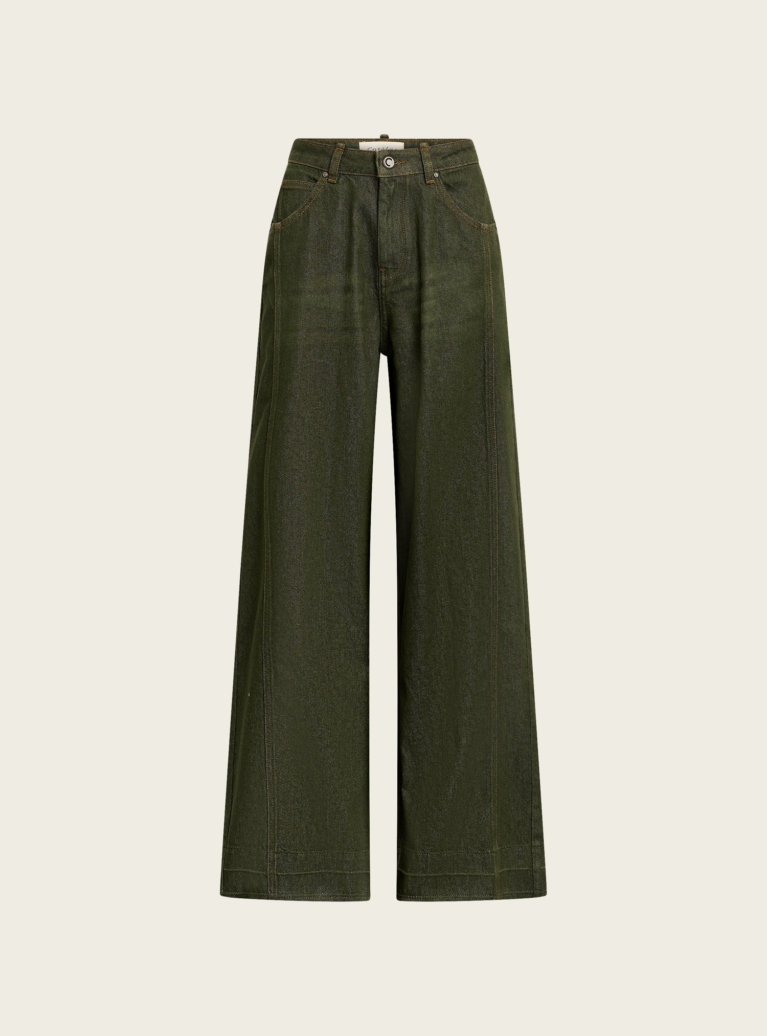 Jean large taille haute acoté 