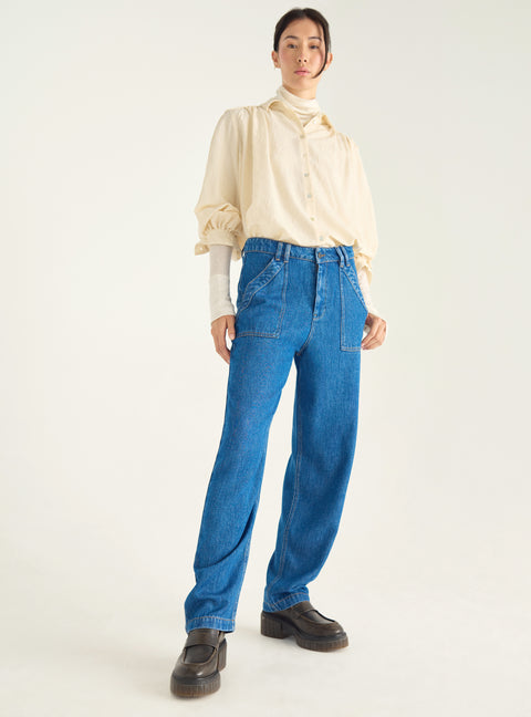 Mum fit jeans in fluid denim