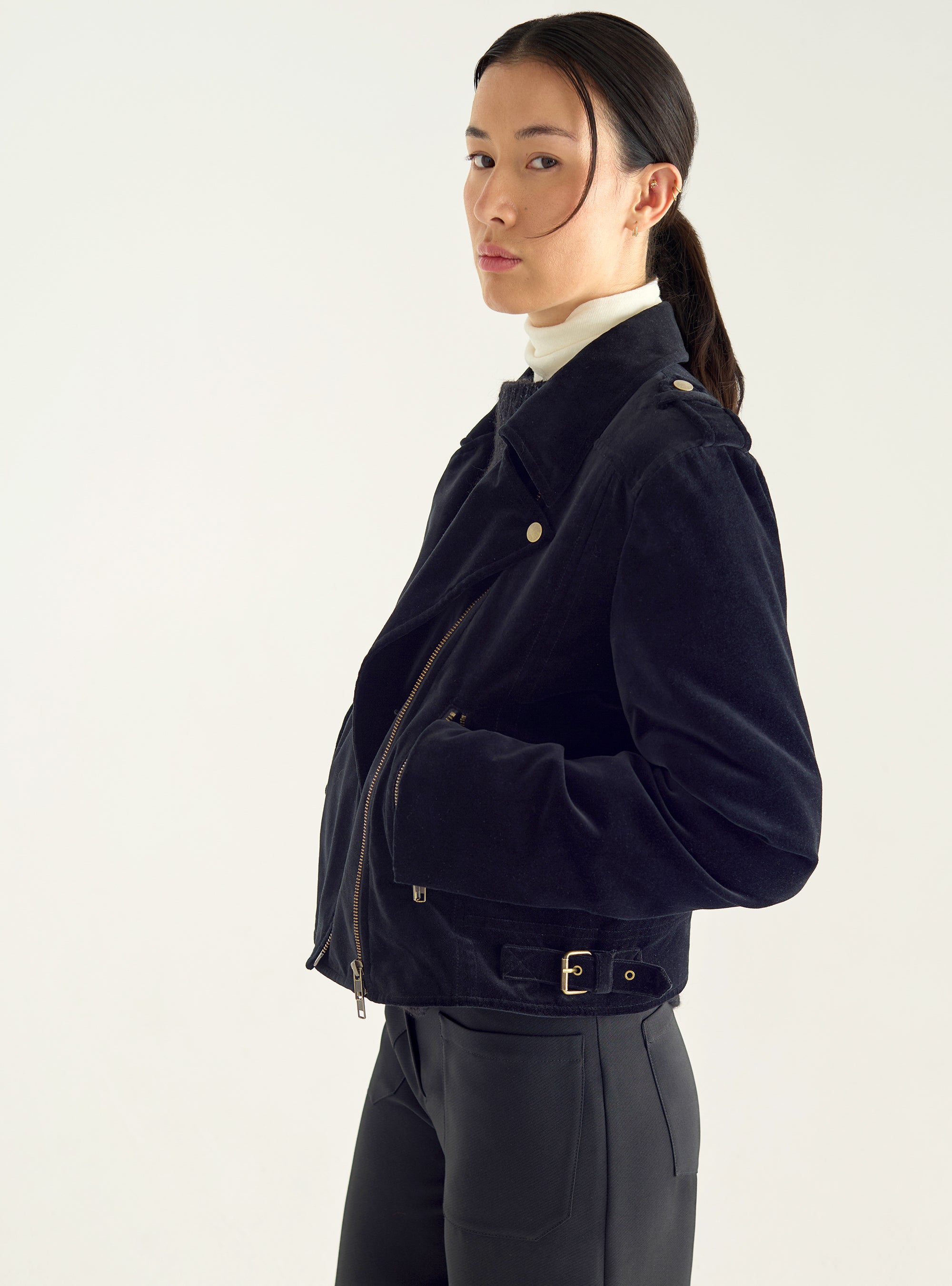 Short velvet perfecto jacket