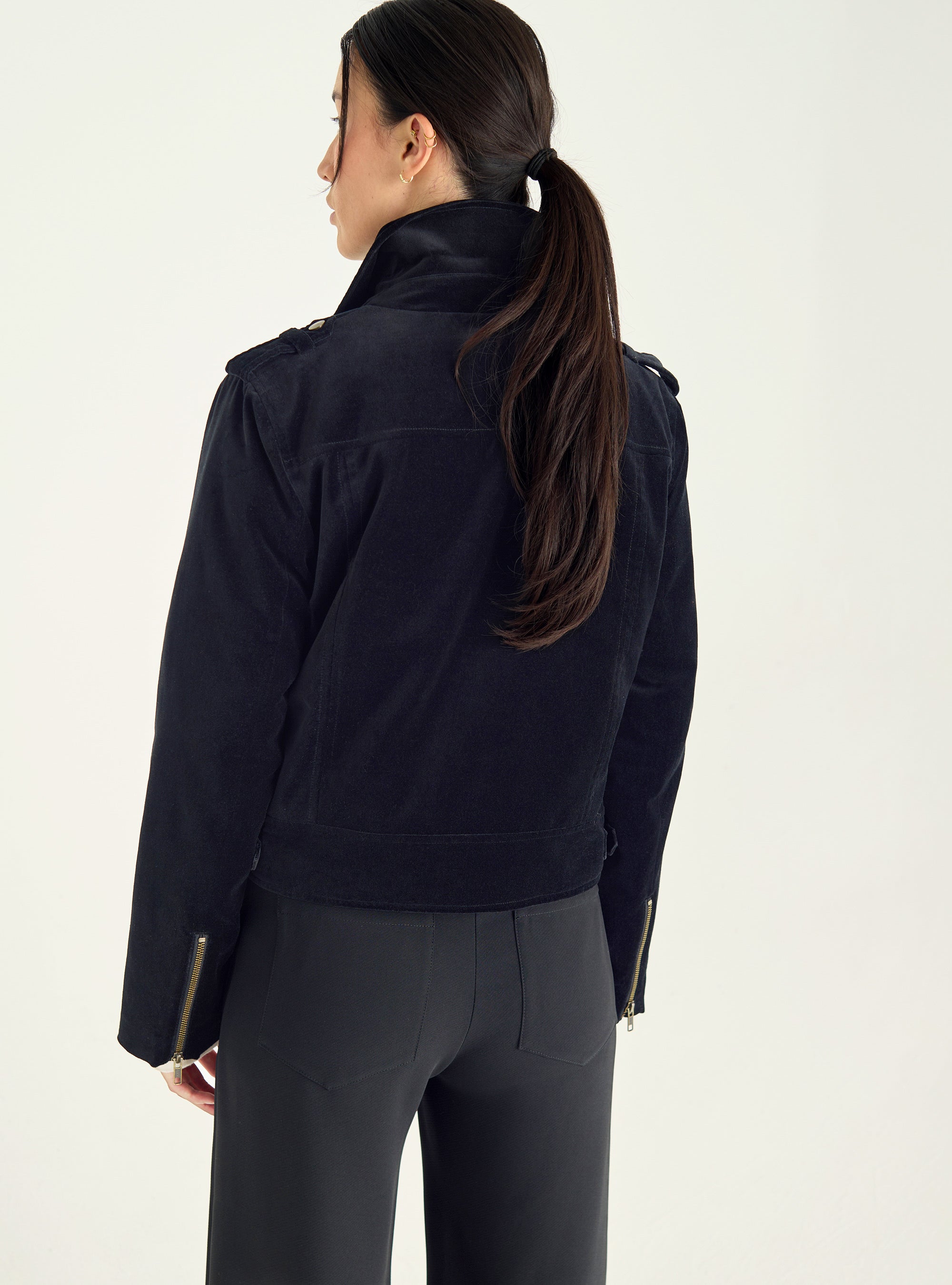 Short velvet perfecto jacket