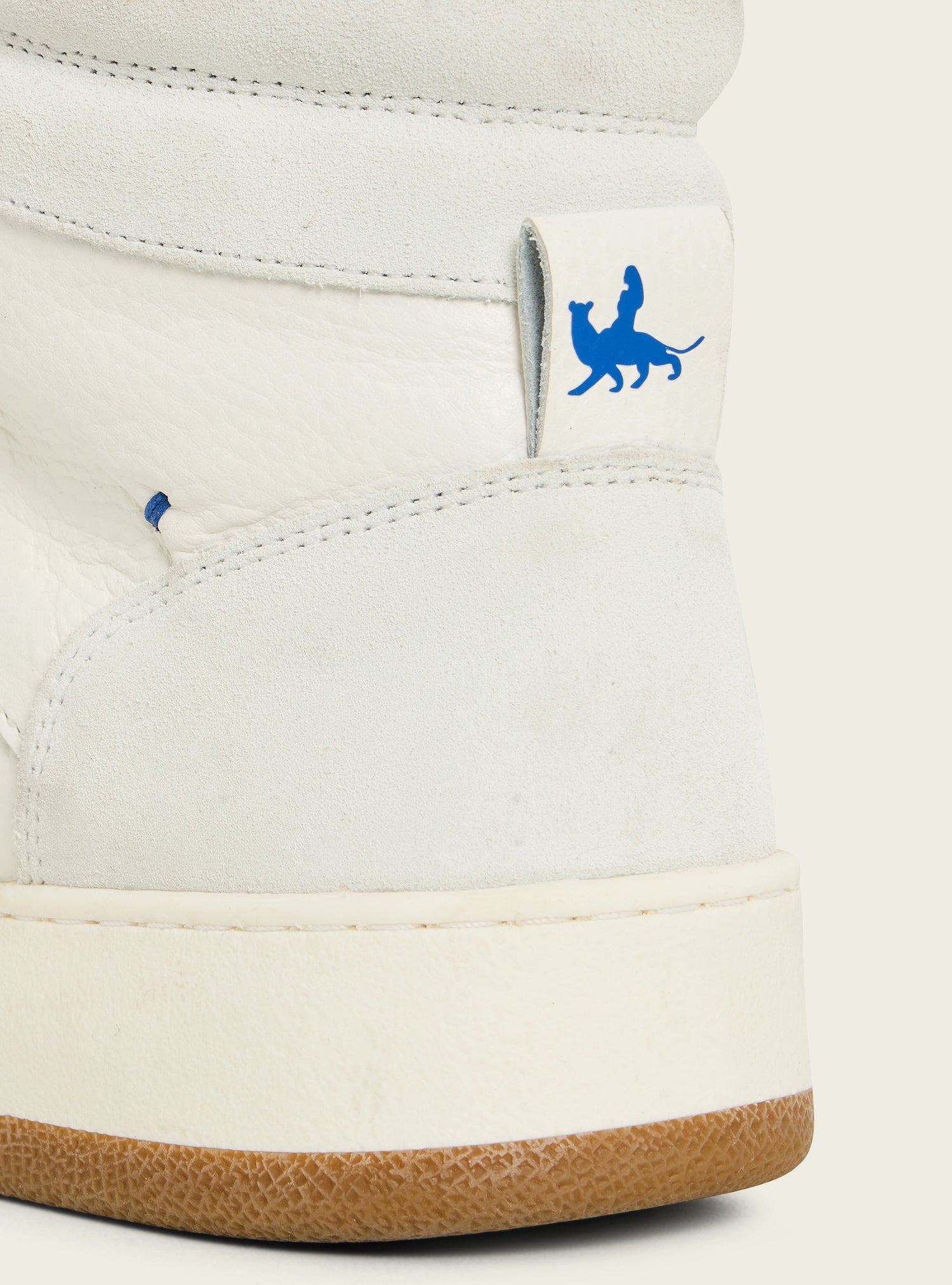 High-top sneakers in leather and neoprene