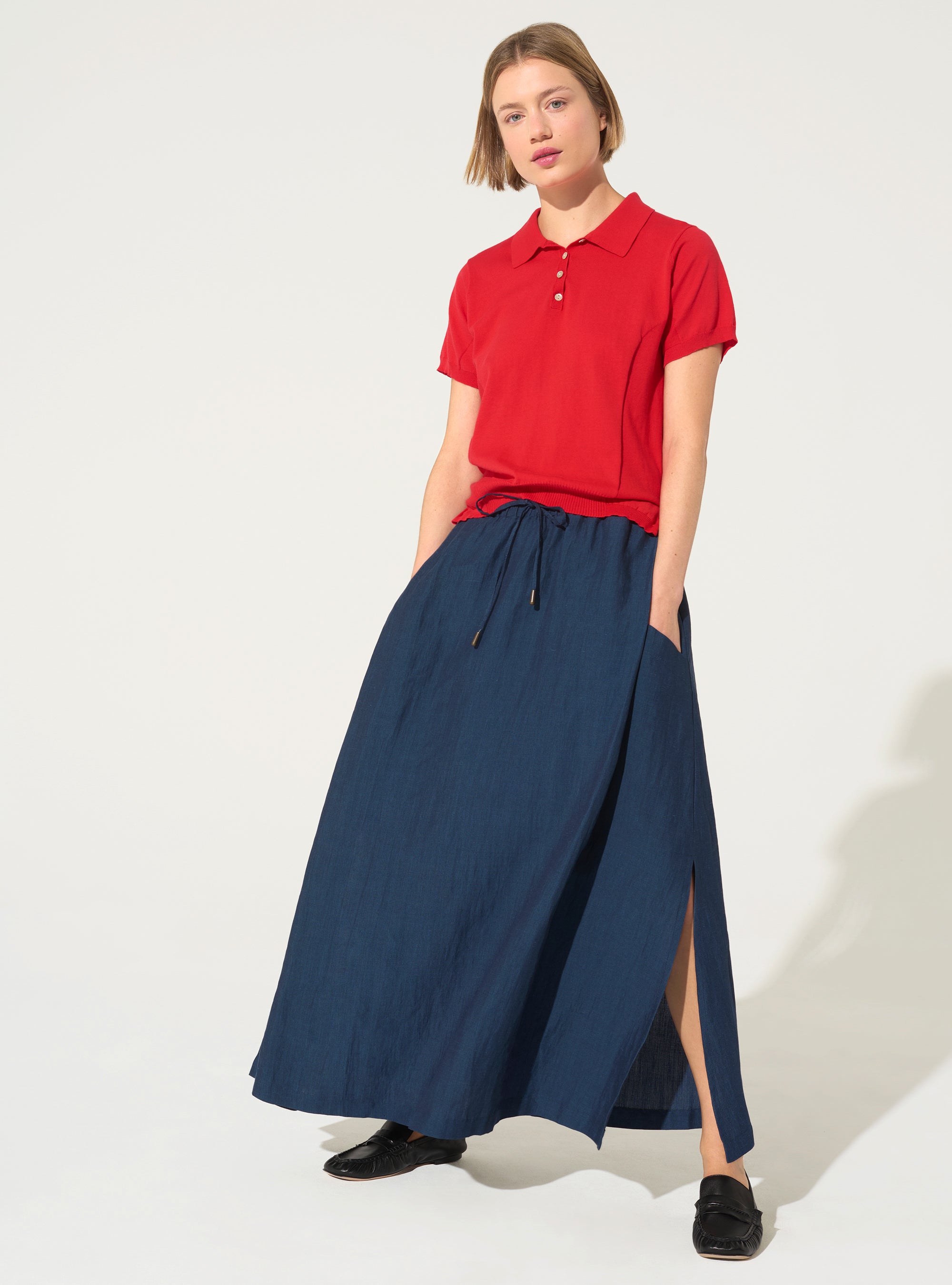 Polo en coton biologique rouge