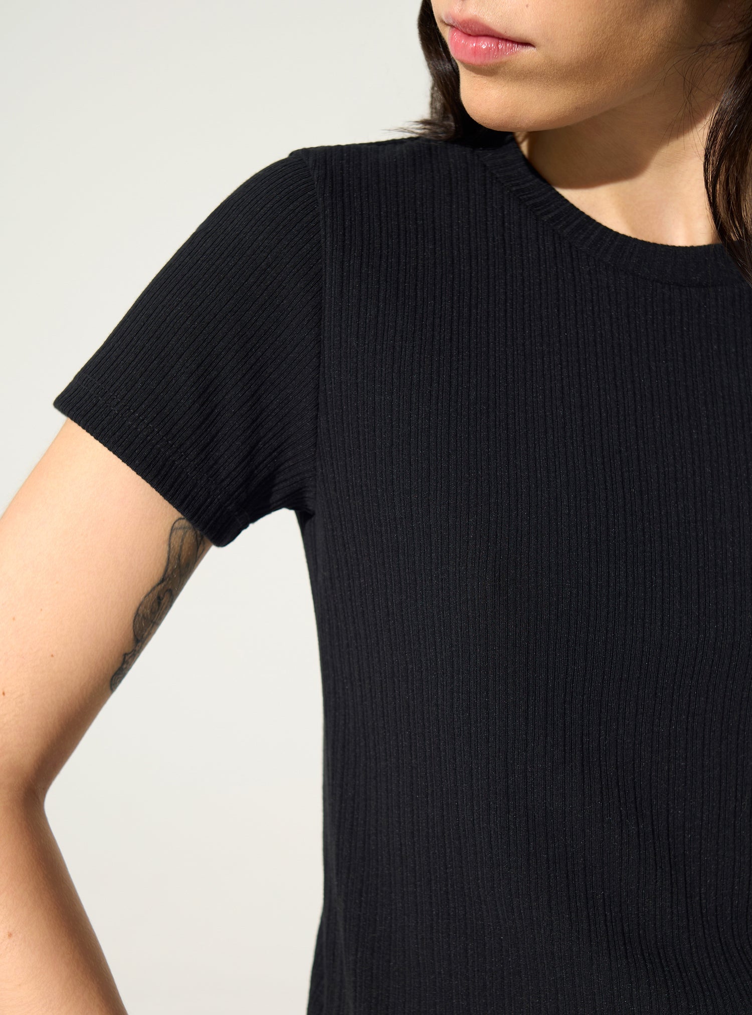 black cotton T-shirt