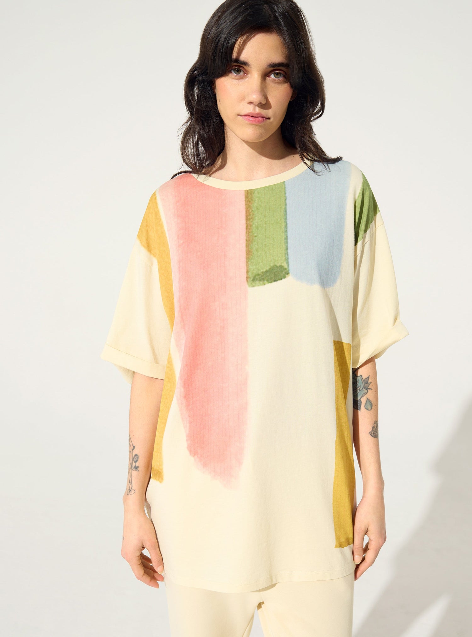 T-shirt imprimé maison en coton bio acoté 