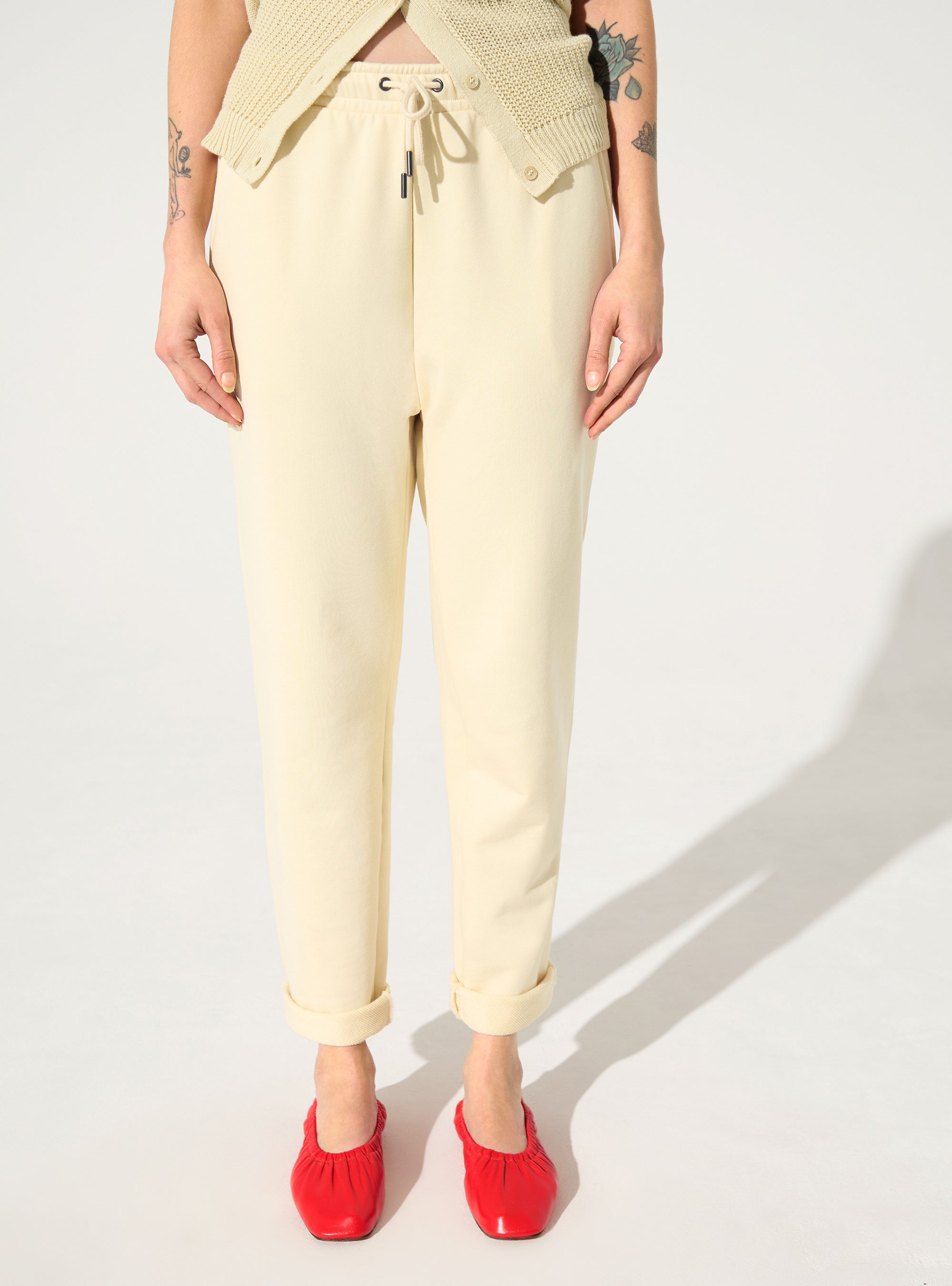 Pantalon en coton bio blanc