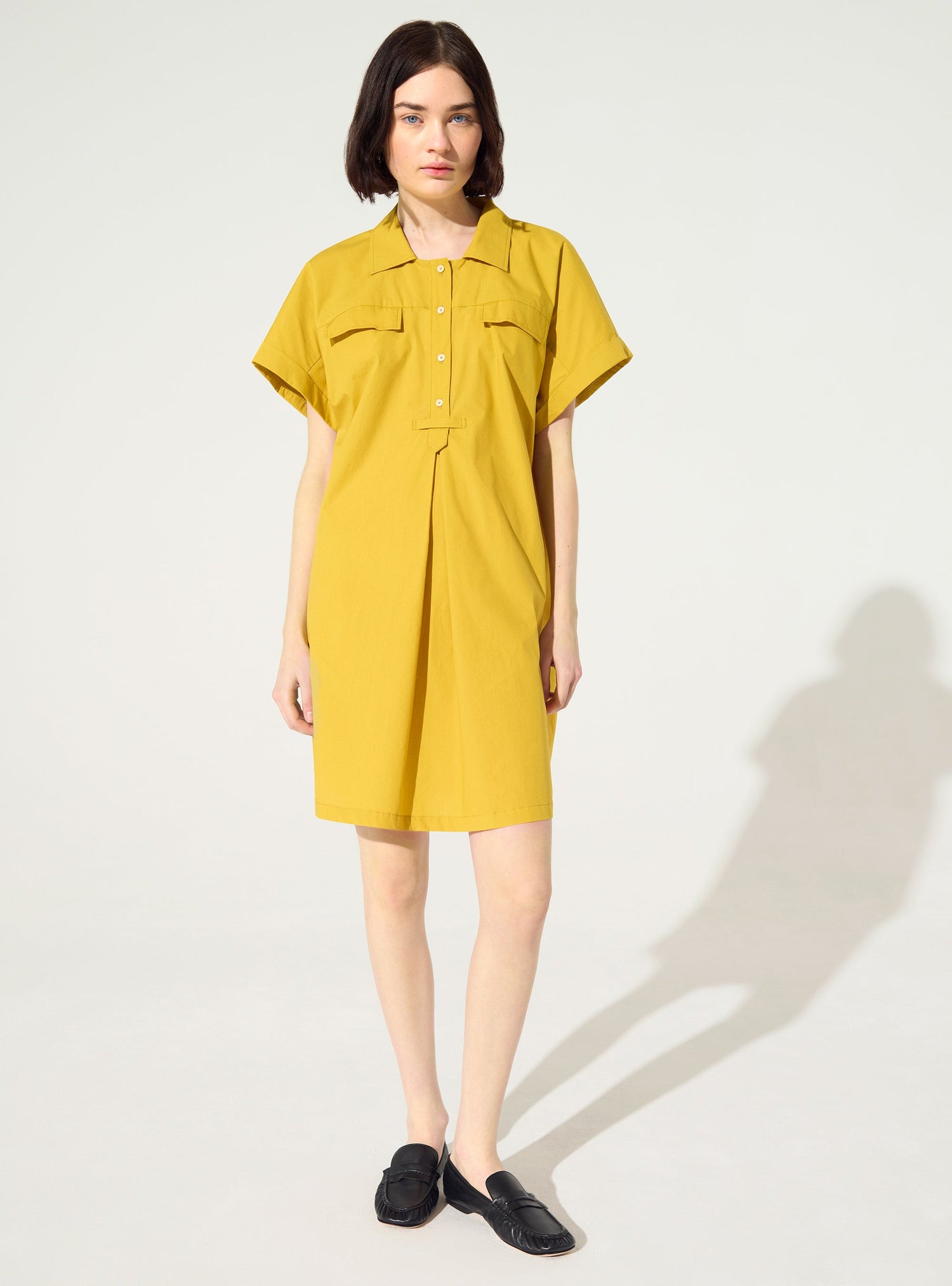 oversized dress uk JAYLEY White Anglias Style Tunic Midi Dress with Oversized Collar