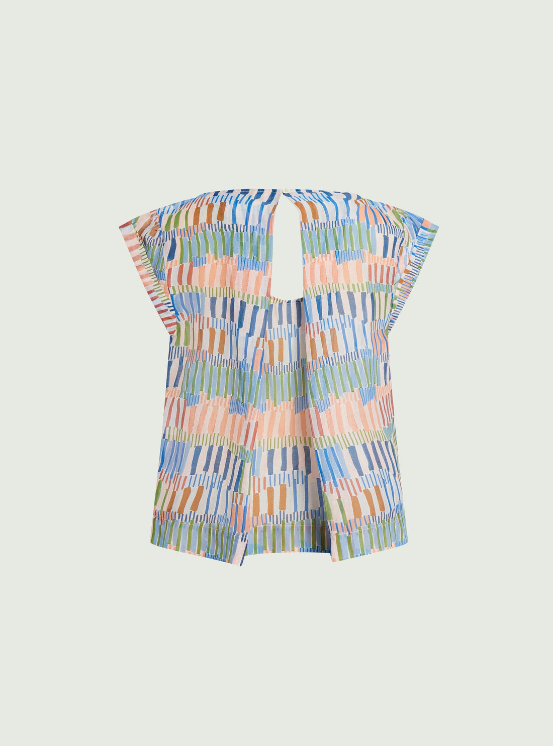 Blouse ample imprimée en coton et soie acoté 