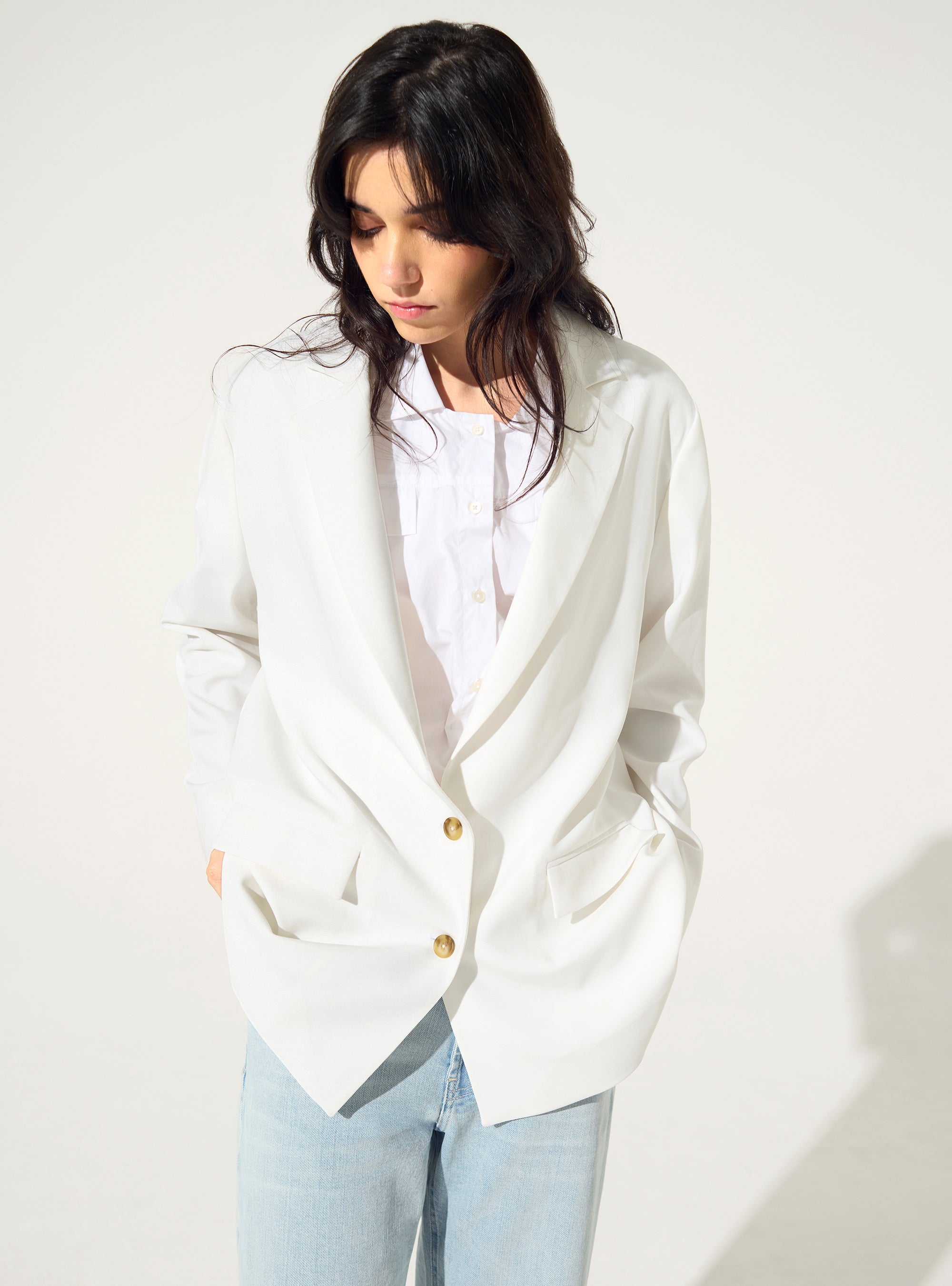 Veste tailleur oversize blanche