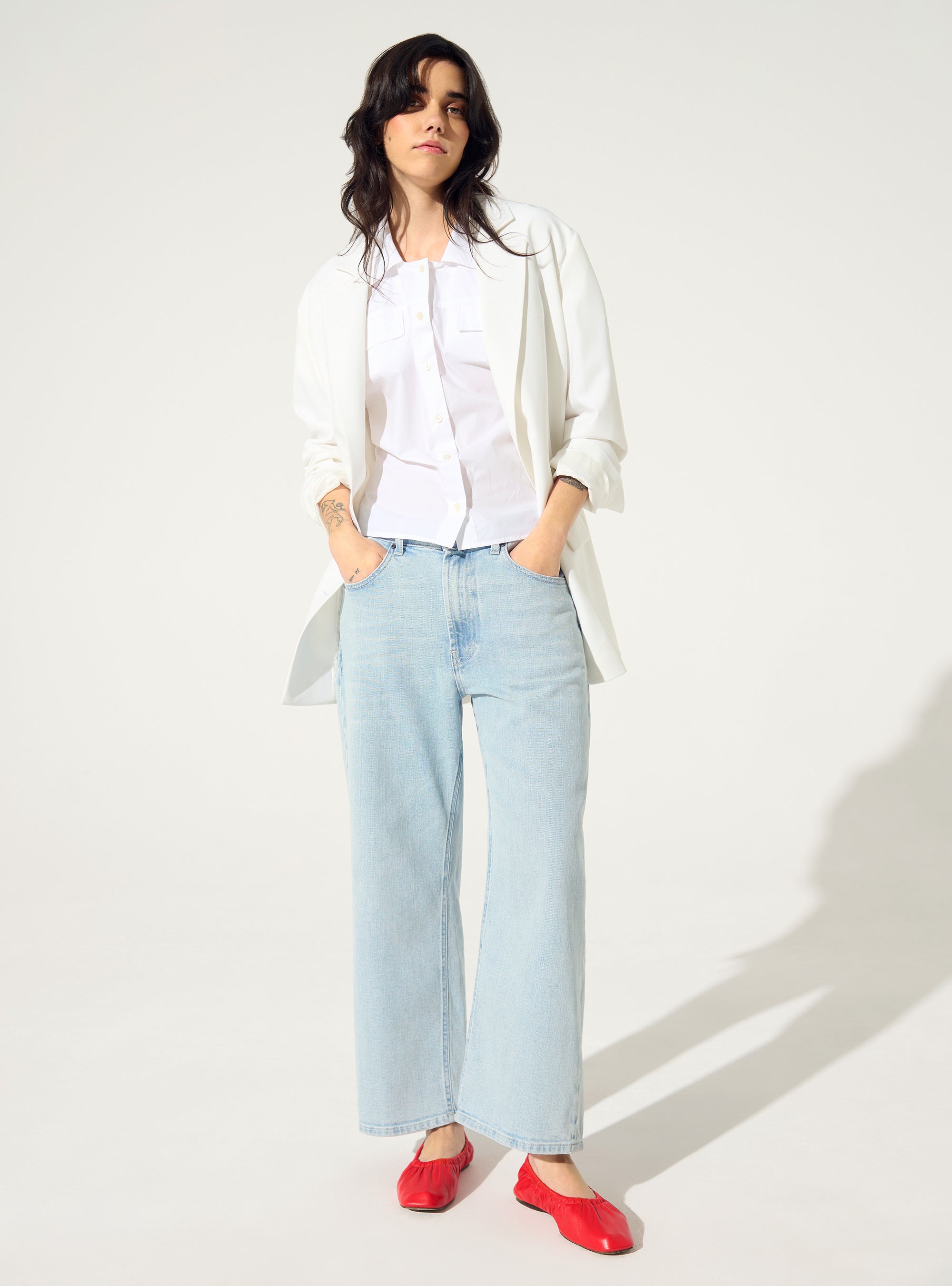 Veste tailleur oversize blanche