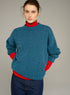 Cotélac acoté pull col rond oversize en maille torsadée