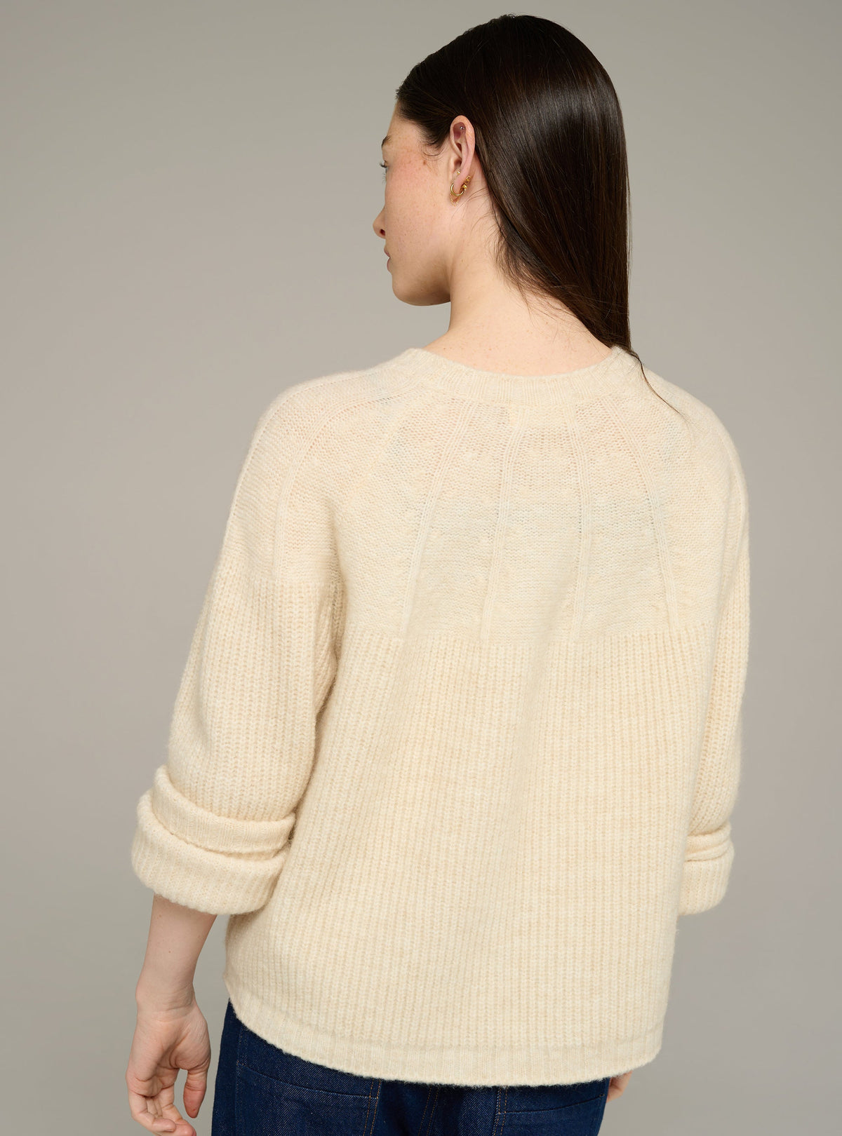 Cotélac acoté pull col rond oversize en maille côtelée