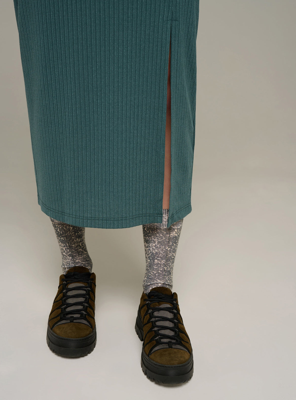 Robe longue en maille tricotée en France acoté 