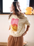 Sweat imprimé oversize en coton biologique acoté 